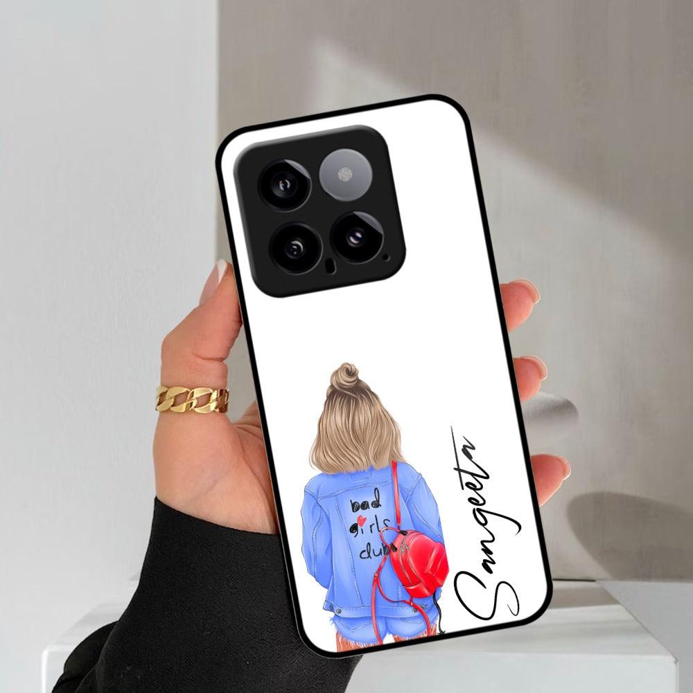 Bag Girl Customize Name Glass Case For Redmi/Xiaomi - ShopOnCliQ