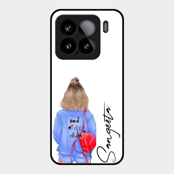 Bag Girl Customize Name Glass Case For Xiaomi 15 5G