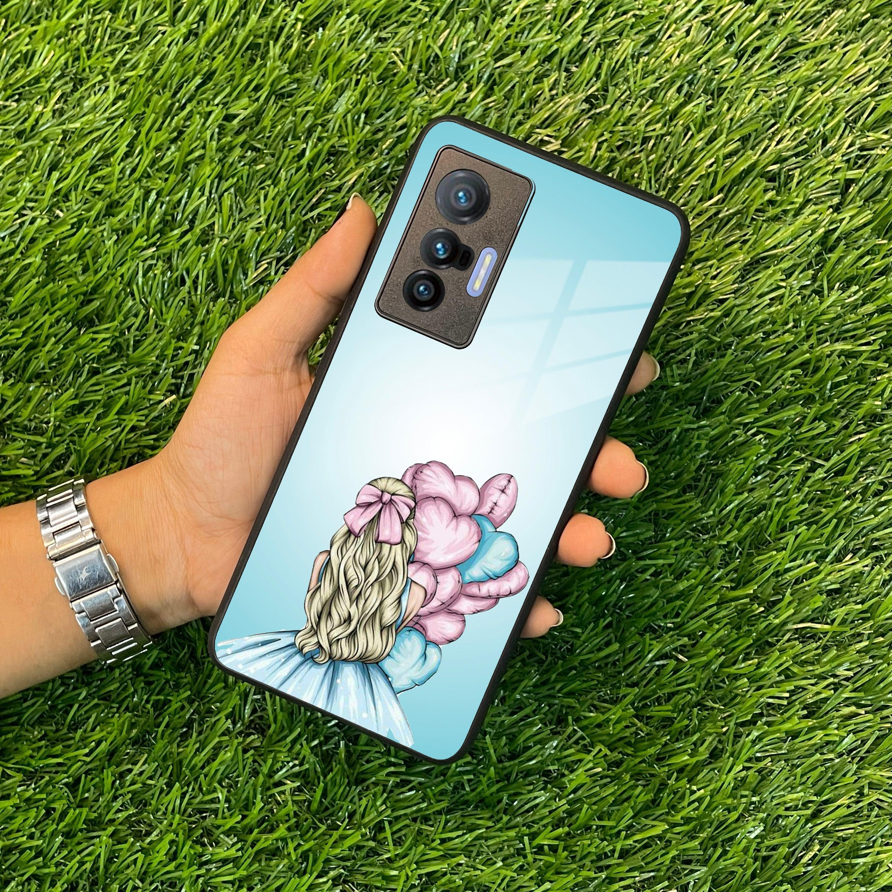 Styles Girl With Balloon Glass Case For Vivo - ShopOnCliQ