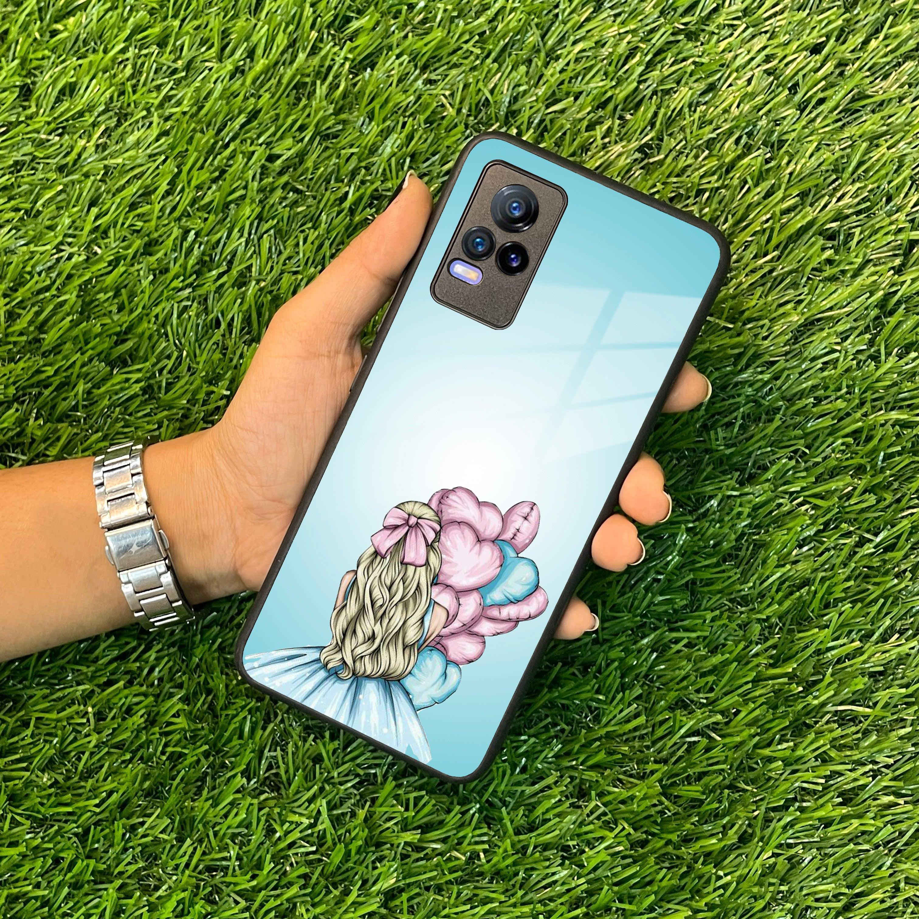 Styles Girl With Balloon Glass Case For Vivo - ShopOnCliQ