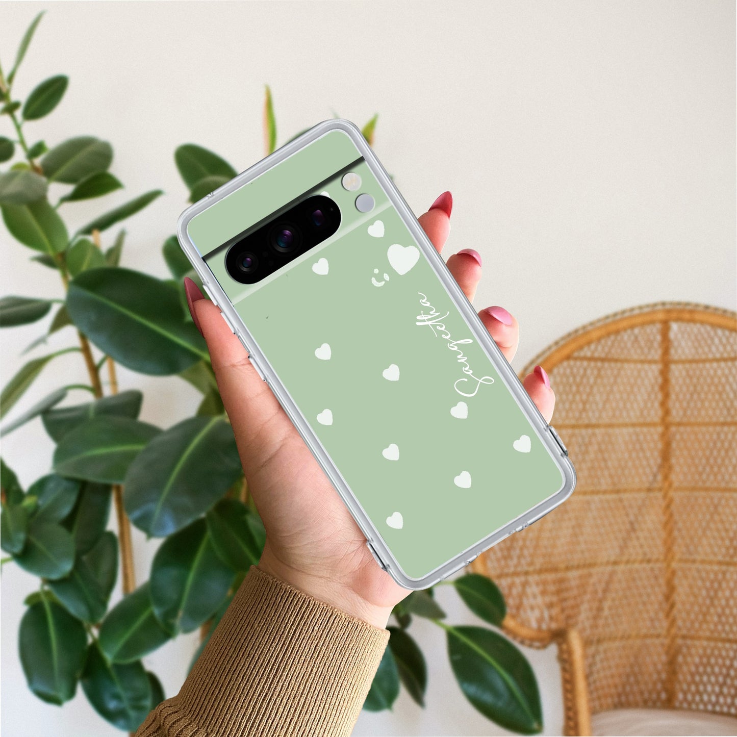Be Loved Customize Transparent Silicon Case Mint Green For Google