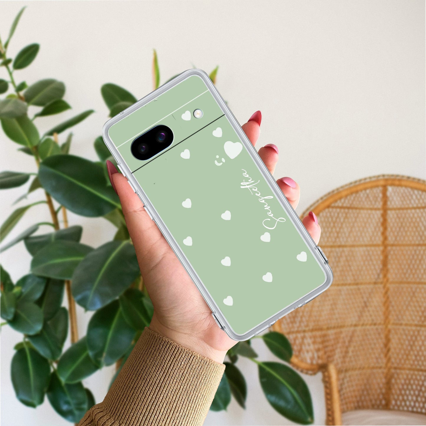 Be Loved Customize Transparent Silicon Case Mint Green For Google