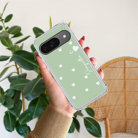 Be Loved Customize Transparent Silicon Case Mint Green For Google