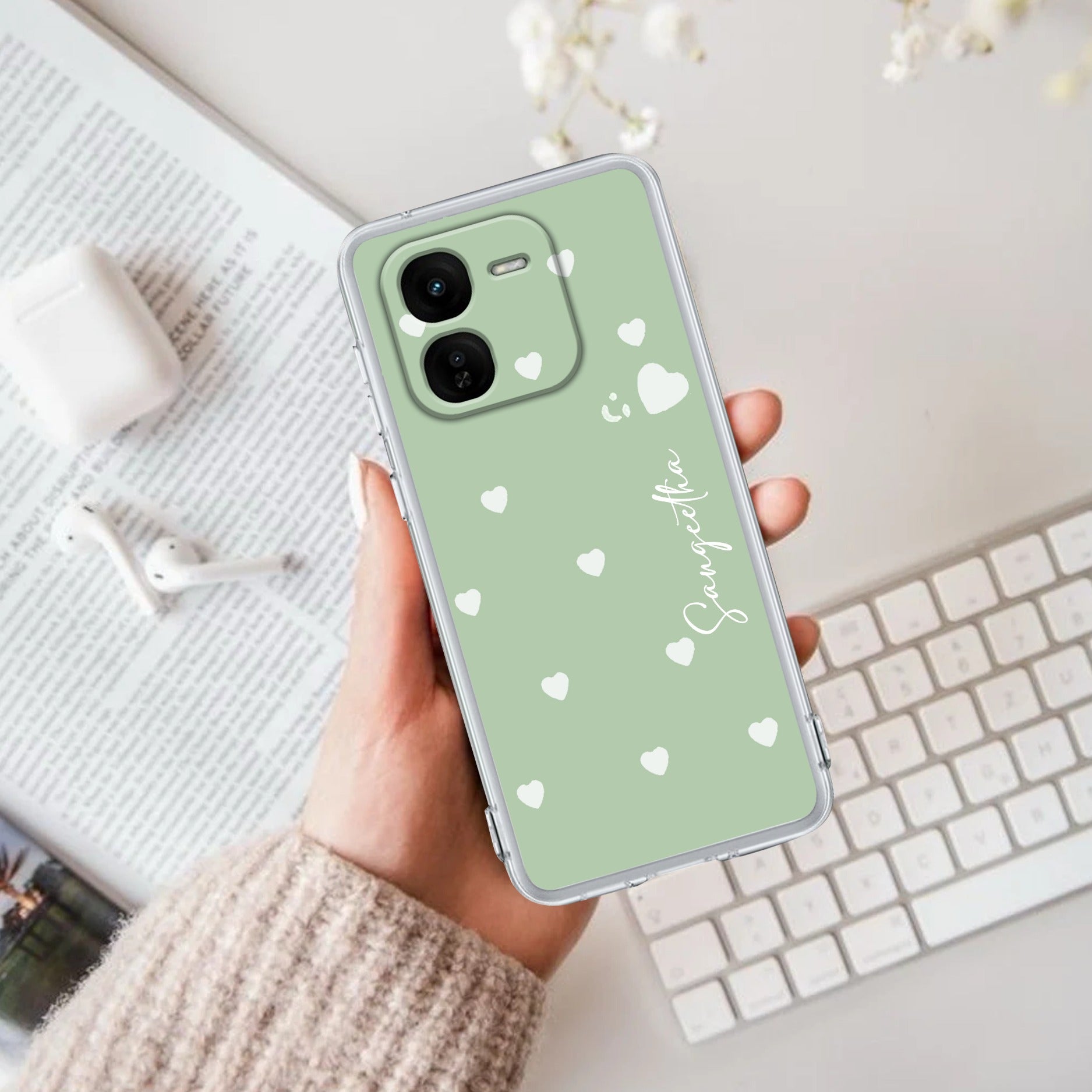 Be Loved Customize Transparent Silicon Case Mint Green For iQOO Z9x 5G
