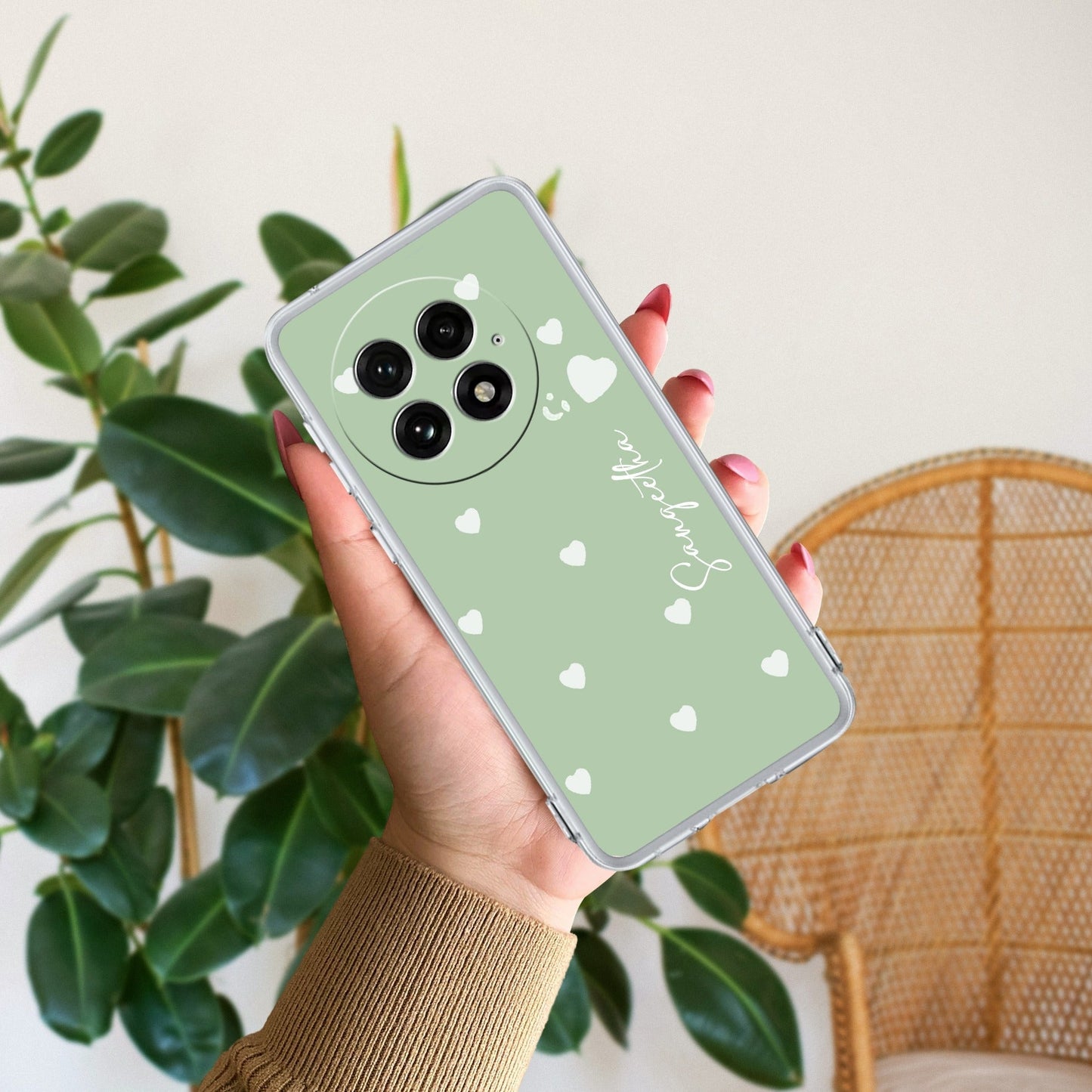 Be Loved Customize Transparent Silicon Case Mint Green For OnePlus