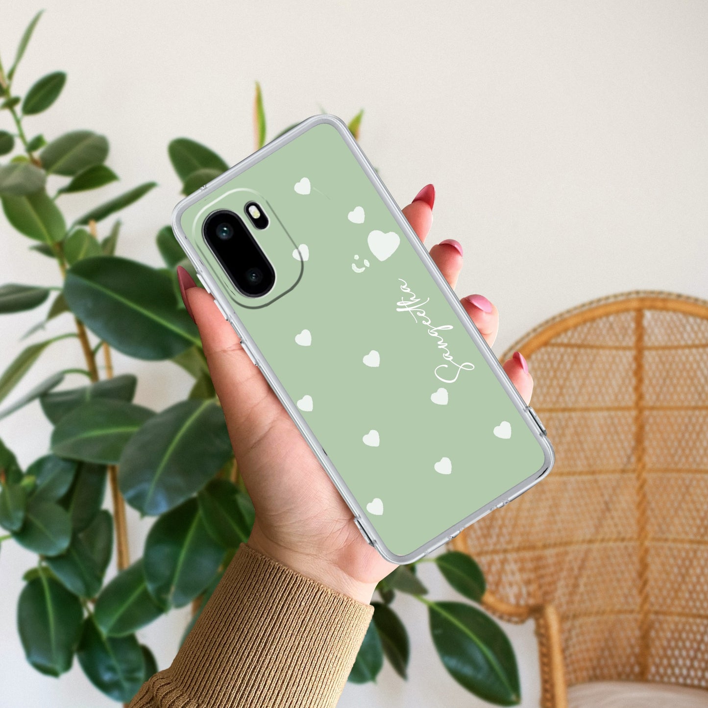 Be Loved Customize Transparent Silicon Case Mint Green For OnePlus
