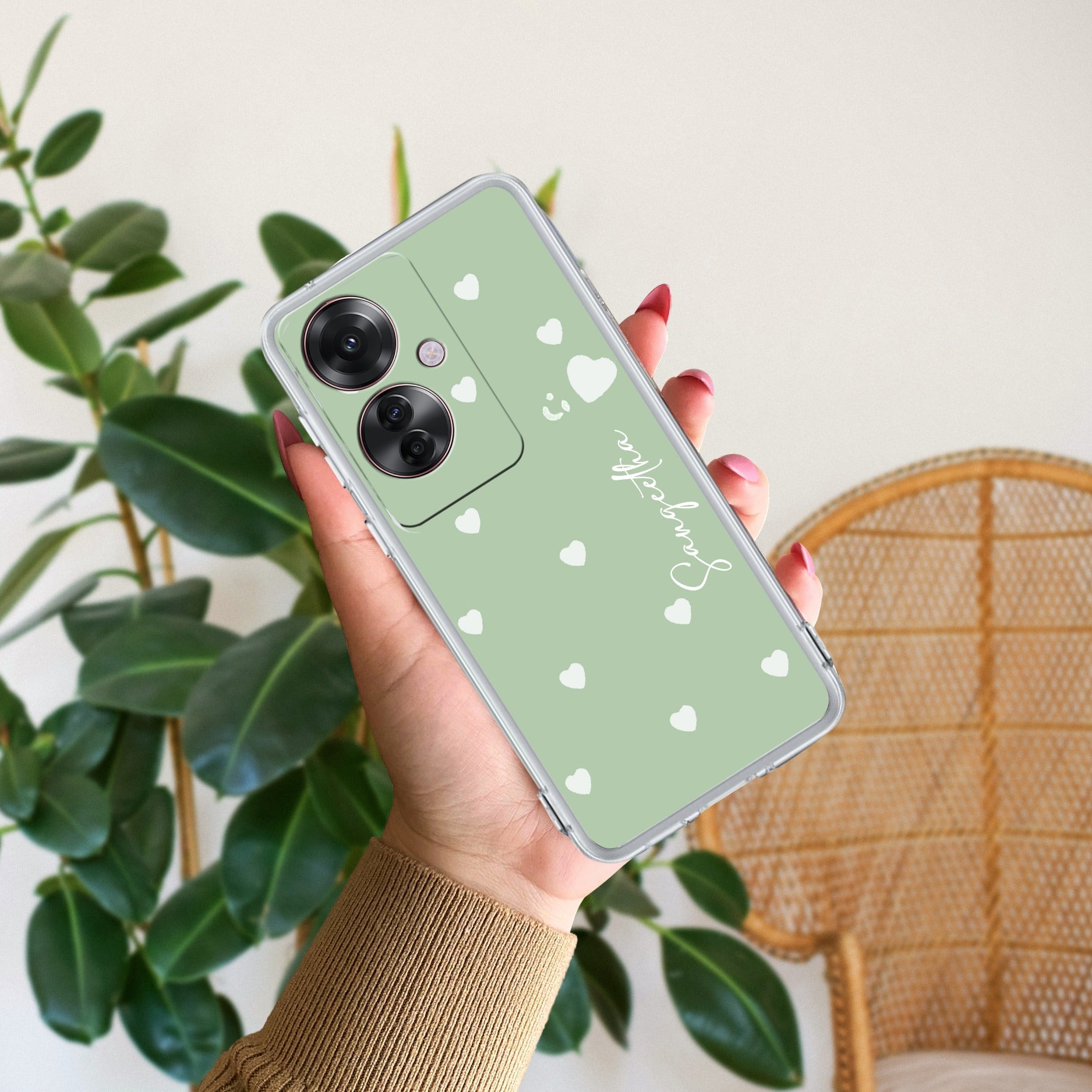 Be Loved Customize Transparent Silicon Case Mint Green For Oppo F25 Pro 5G