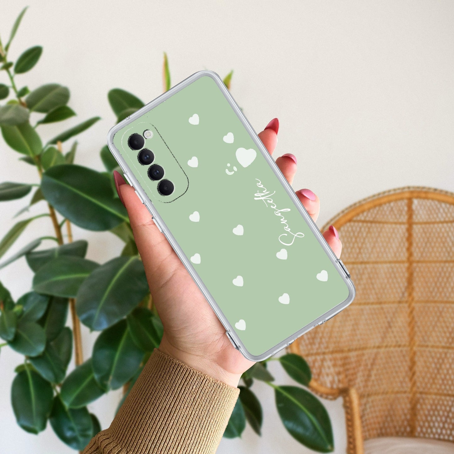 Be Loved Customize Transparent Silicon Case Mint Green For Oppo