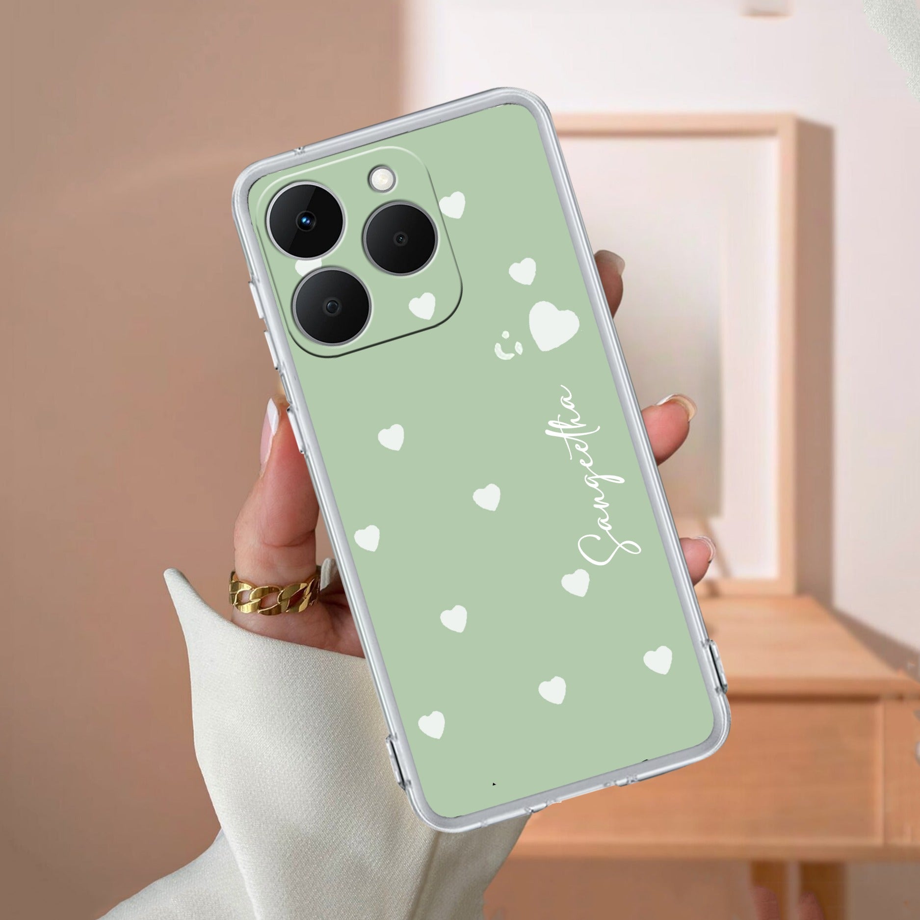 Be Loved Customize Anti Yellow Case Mint Green For Realme 15T 5G