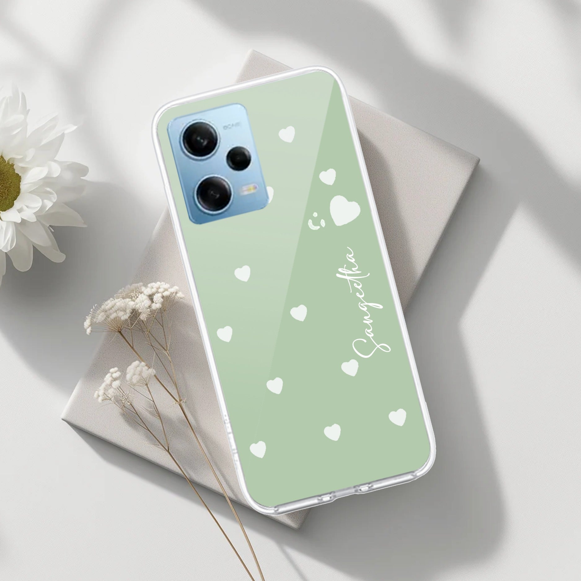 Be Loved Customize Transparent Silicon Case Mint Green For Redmi Note 12 5G