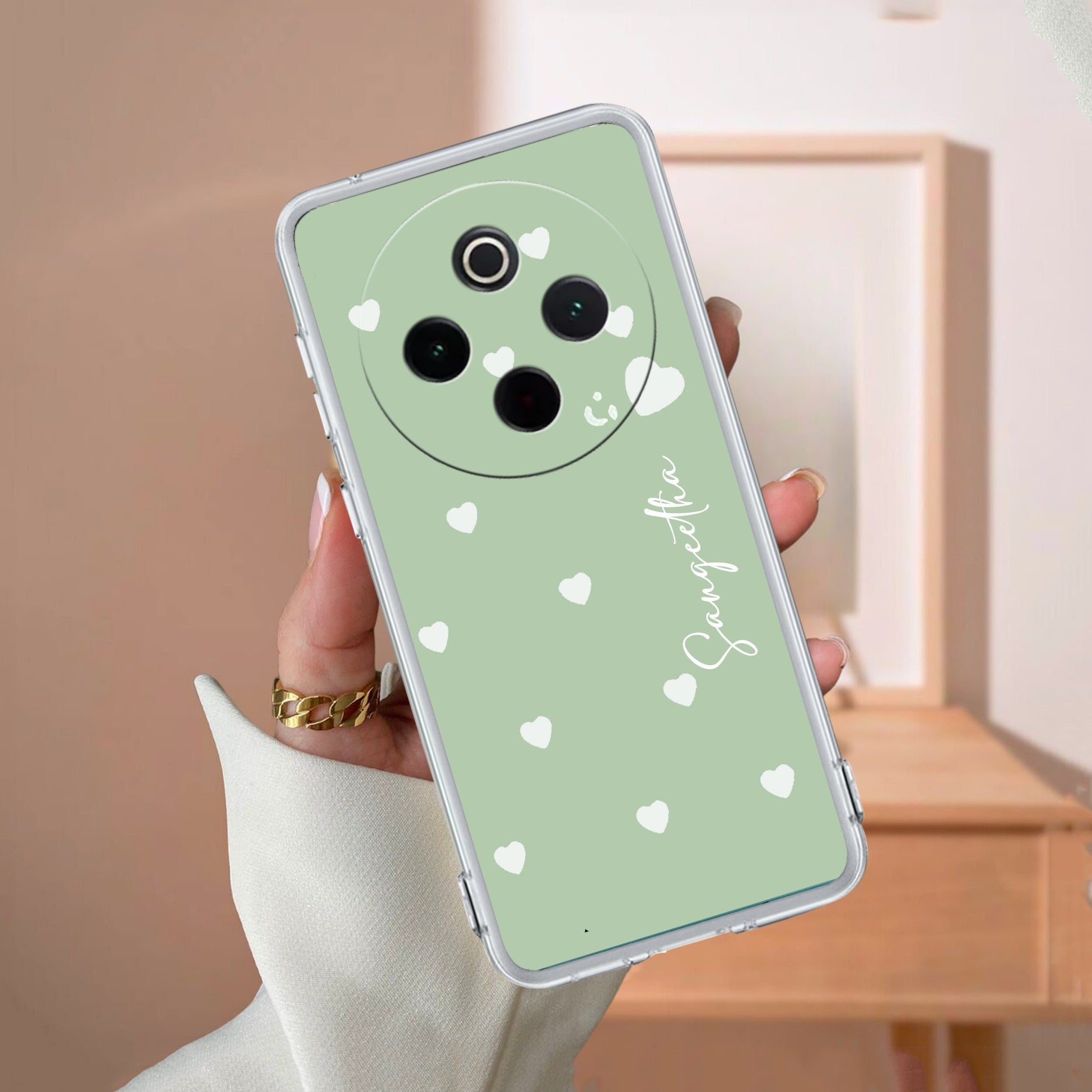 Be Loved Customize Transparent Silicon Case Mint Green For Vivo T4 5G