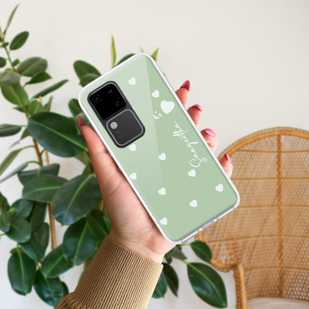 Be Loved Customize Transparent Silicon Case Mint Green For Vivo V30 5G