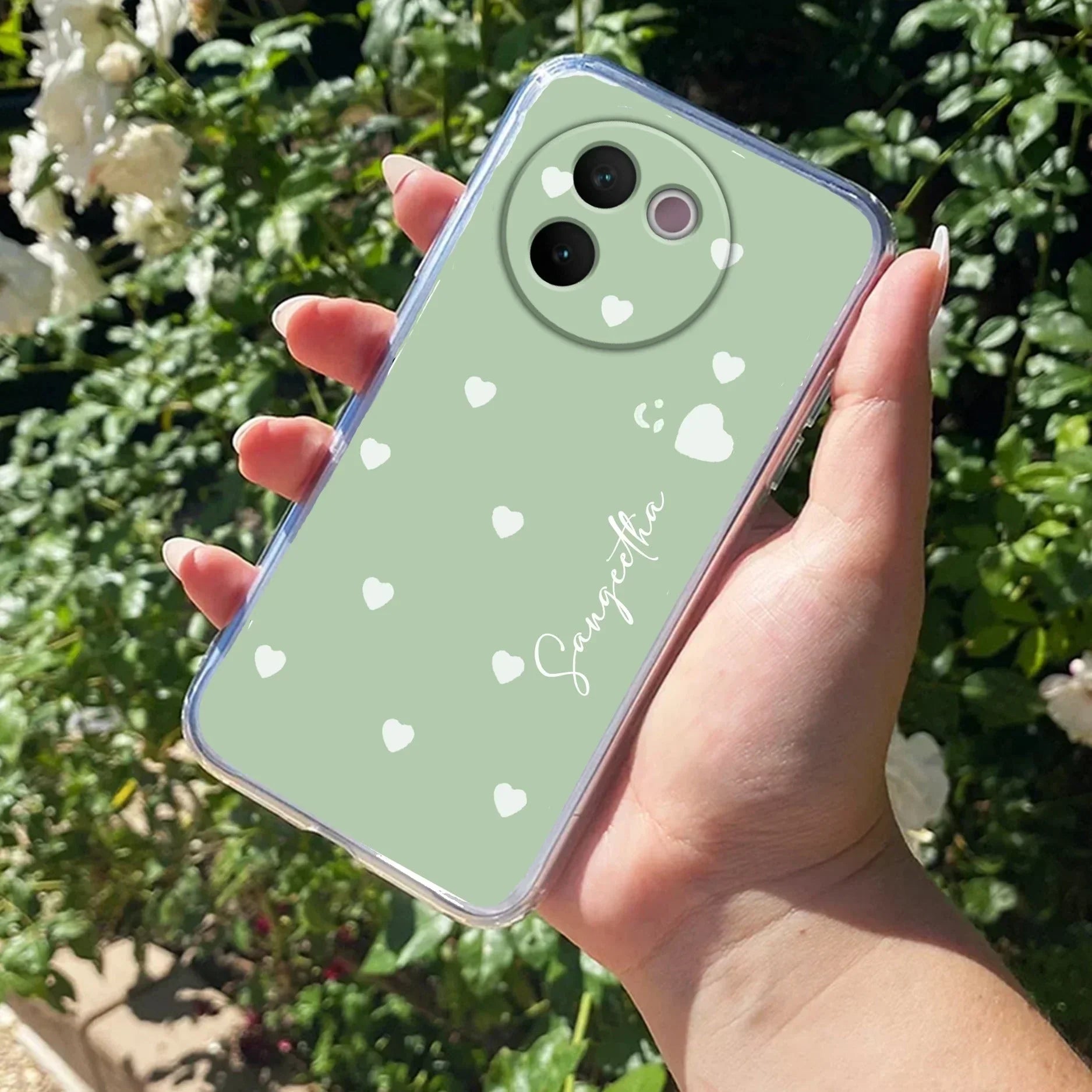 Be Loved Customize Transparent Silicon Case Mint Green For Vivo X90 Pro 5G