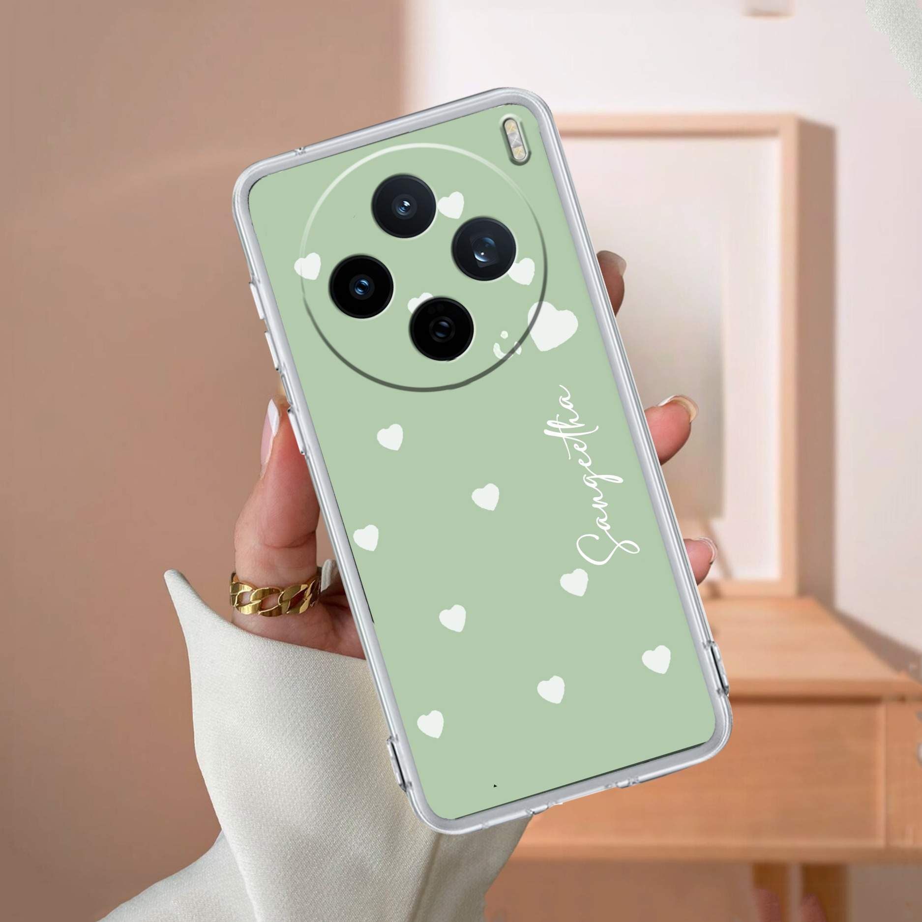 Be Loved Customize Transparent Silicon Case Mint Green For Vivo X200T 5G