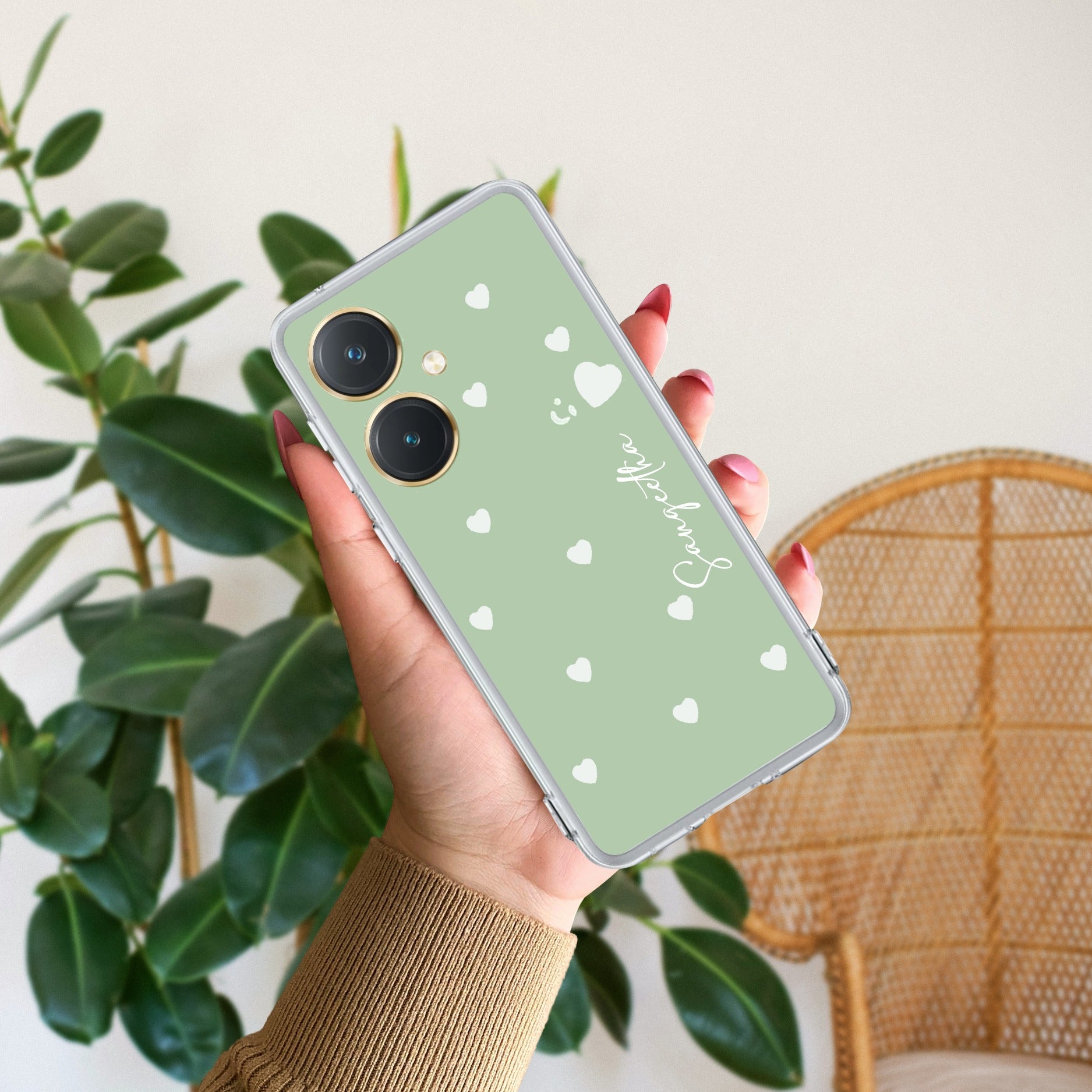 Be Loved Customize Transparent Silicon Case Mint Green For Vivo Y27 4G