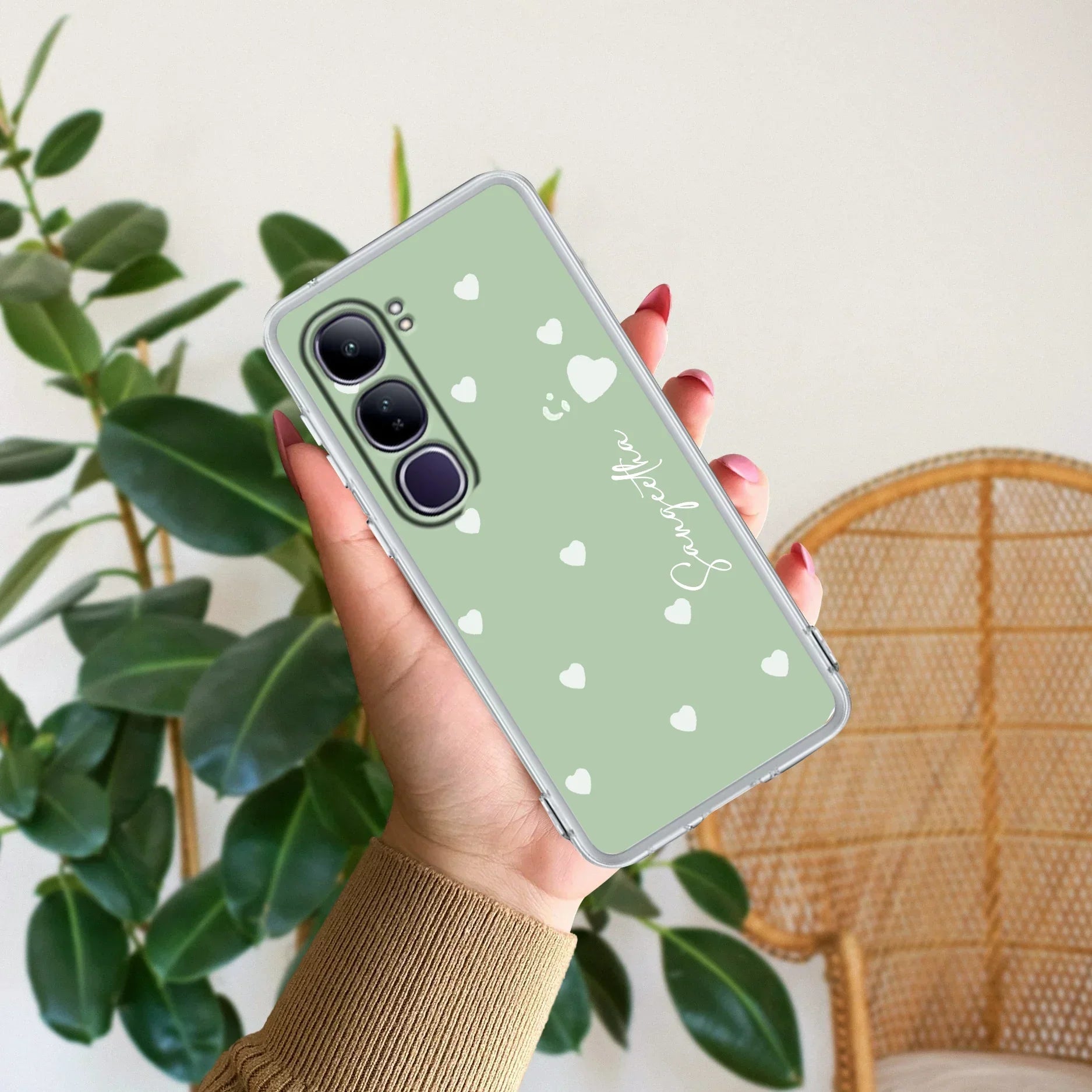 Be Loved Customize Transparent Silicon Case Mint Green For Vivo Y39 5G