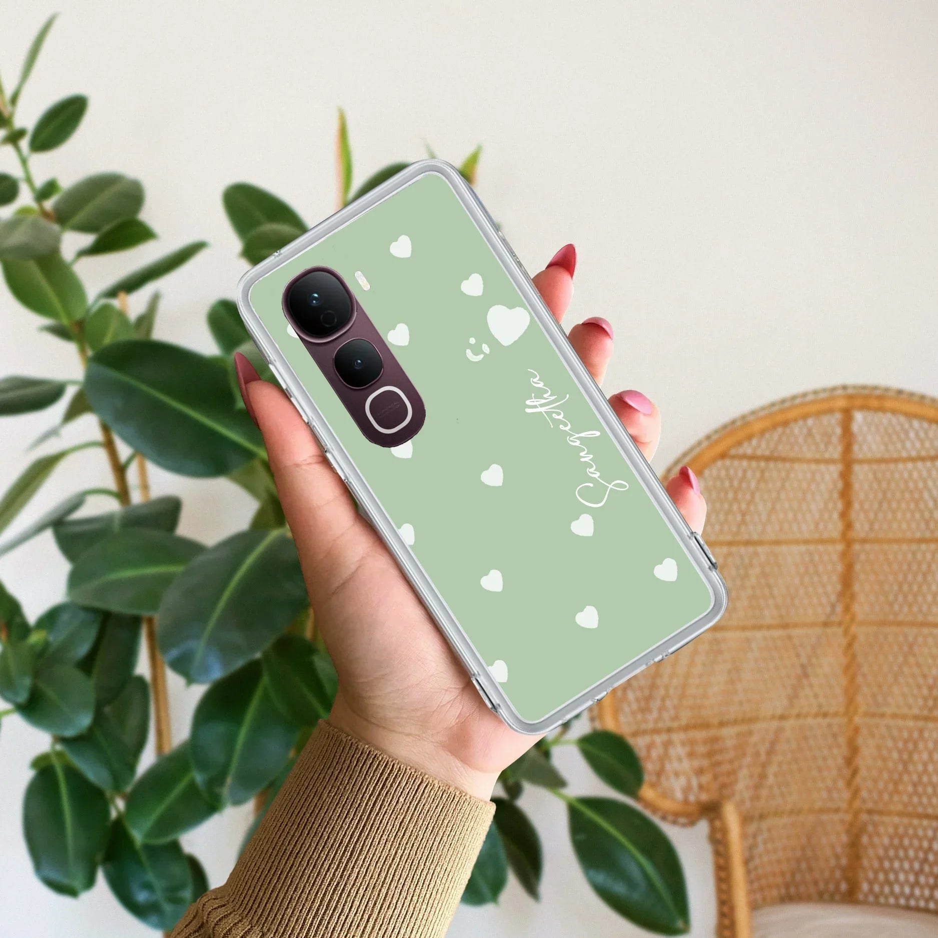 Be Loved Customize Transparent Silicon Case Mint Green For Vivo V40 5G