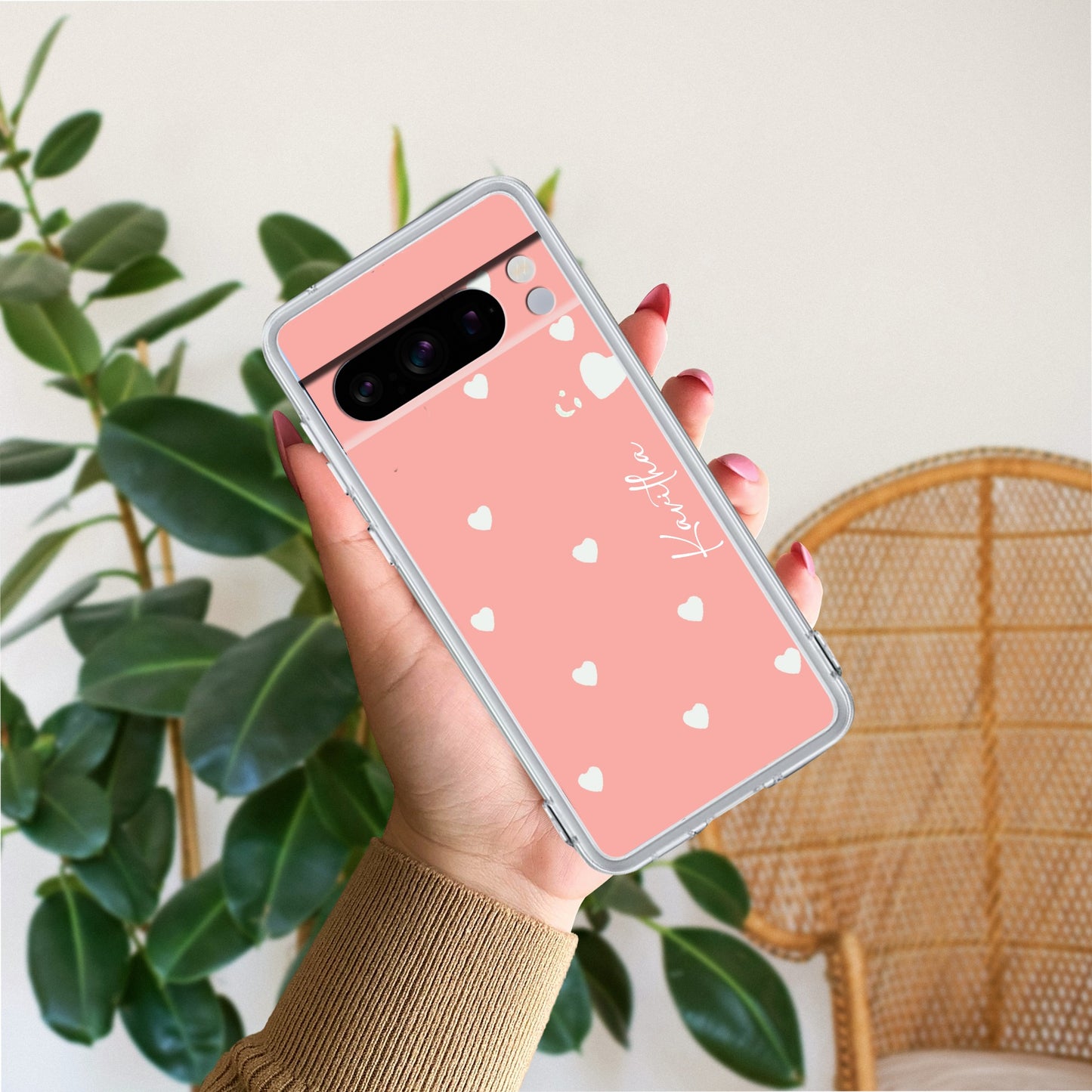 Be Loved Customize Transparent Silicon Case Peach For Google