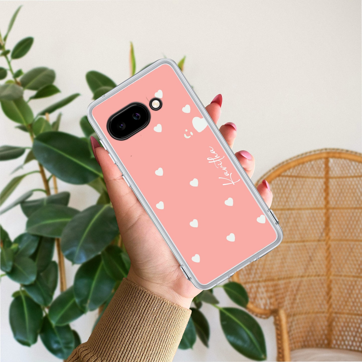 Be Loved Customize Transparent Silicon Case Peach For Google