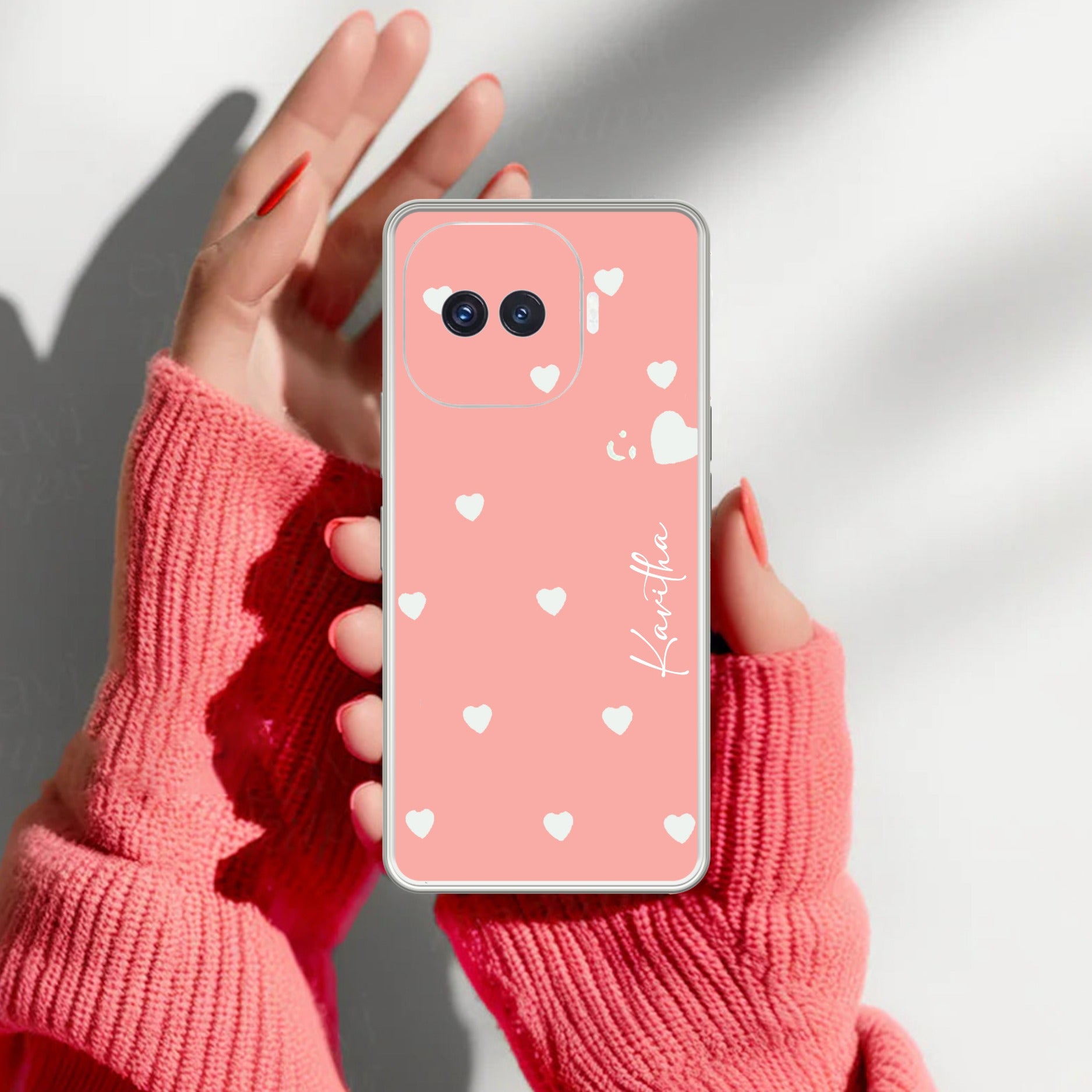 Be Loved Customize Transparent Silicon Case Peach For iQOO