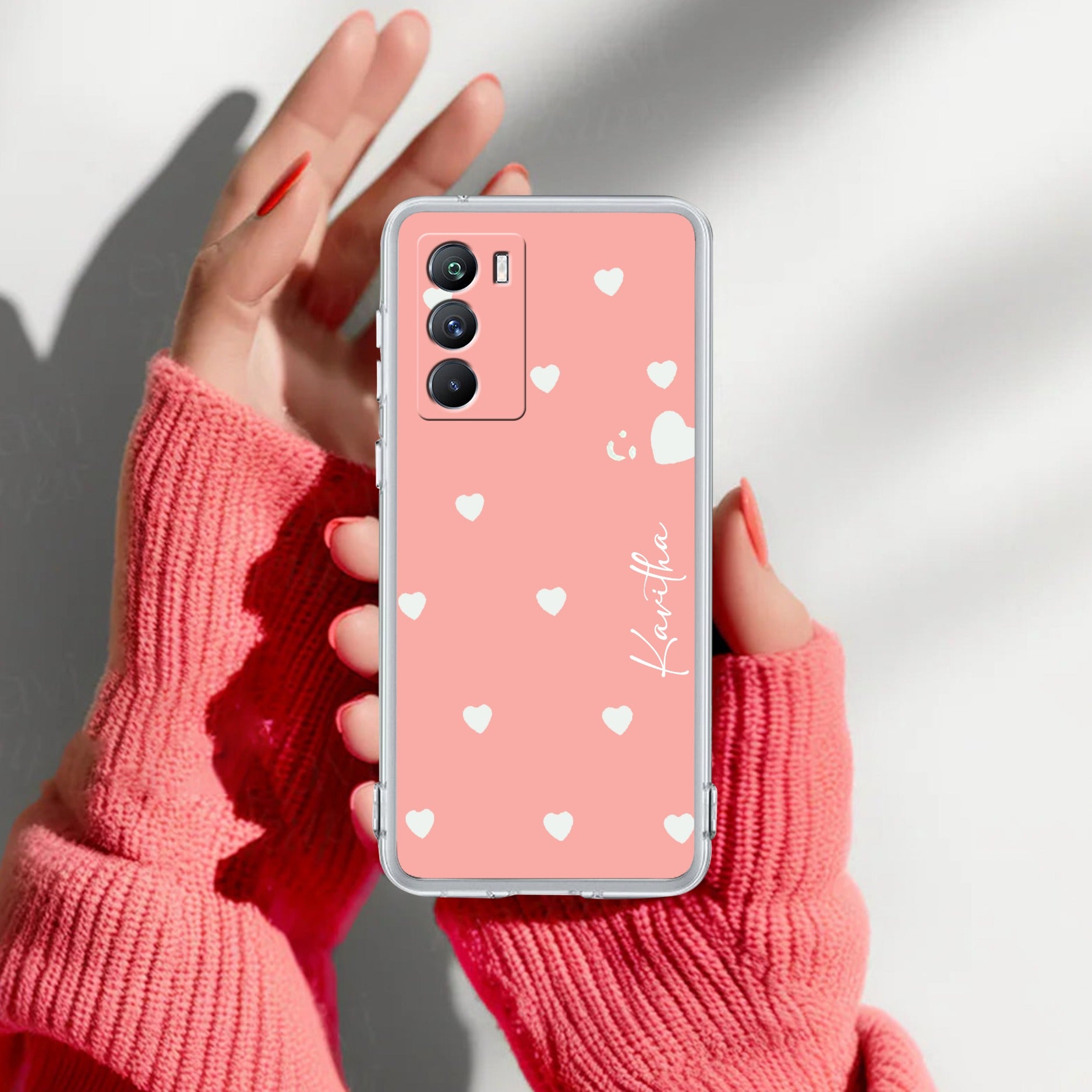 Be Loved Customize Transparent Silicon Case Peach For iQOO 9 SE 5G