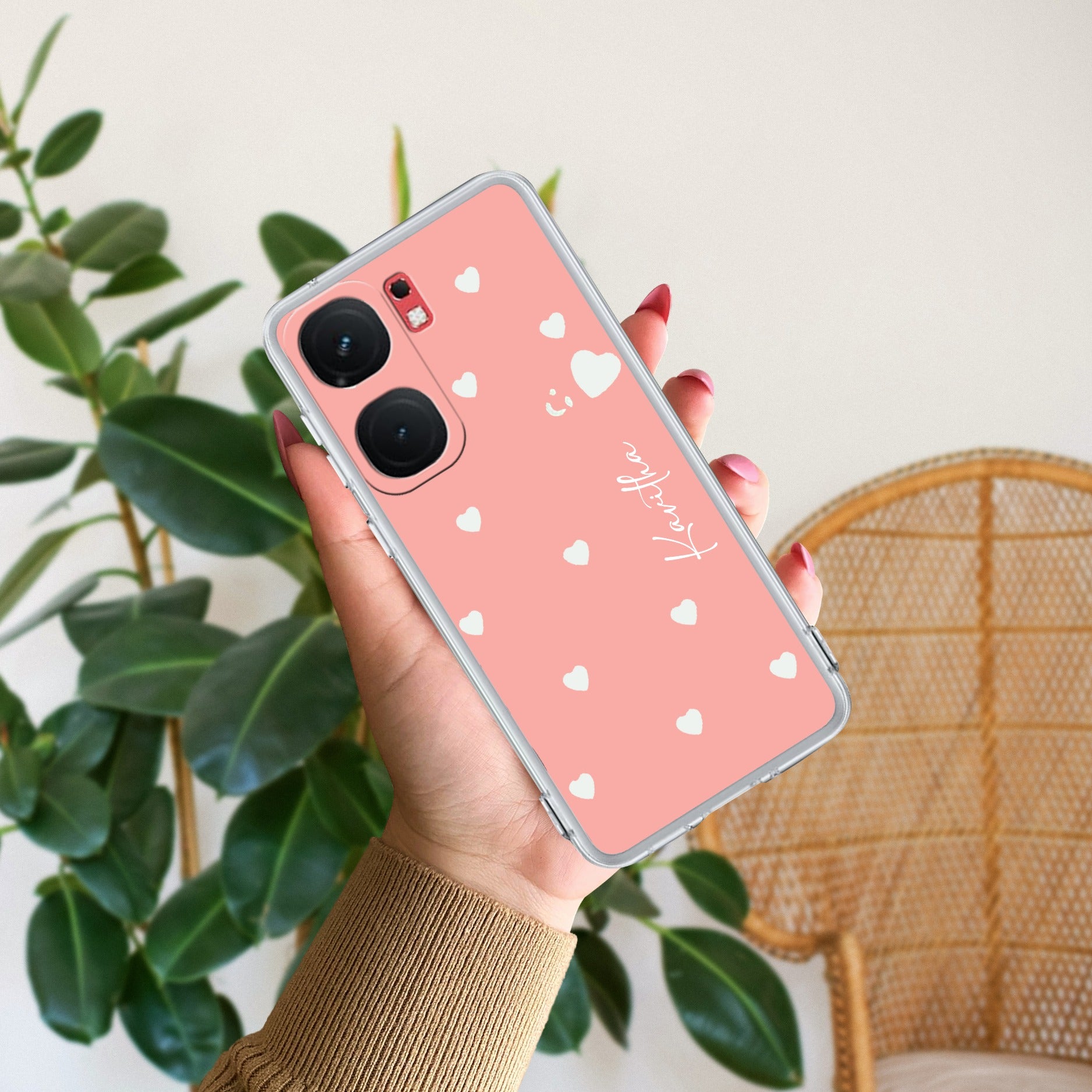 Be Loved Customize Transparent Silicon Case Peach For iQOO Neo 9 Pro 5G