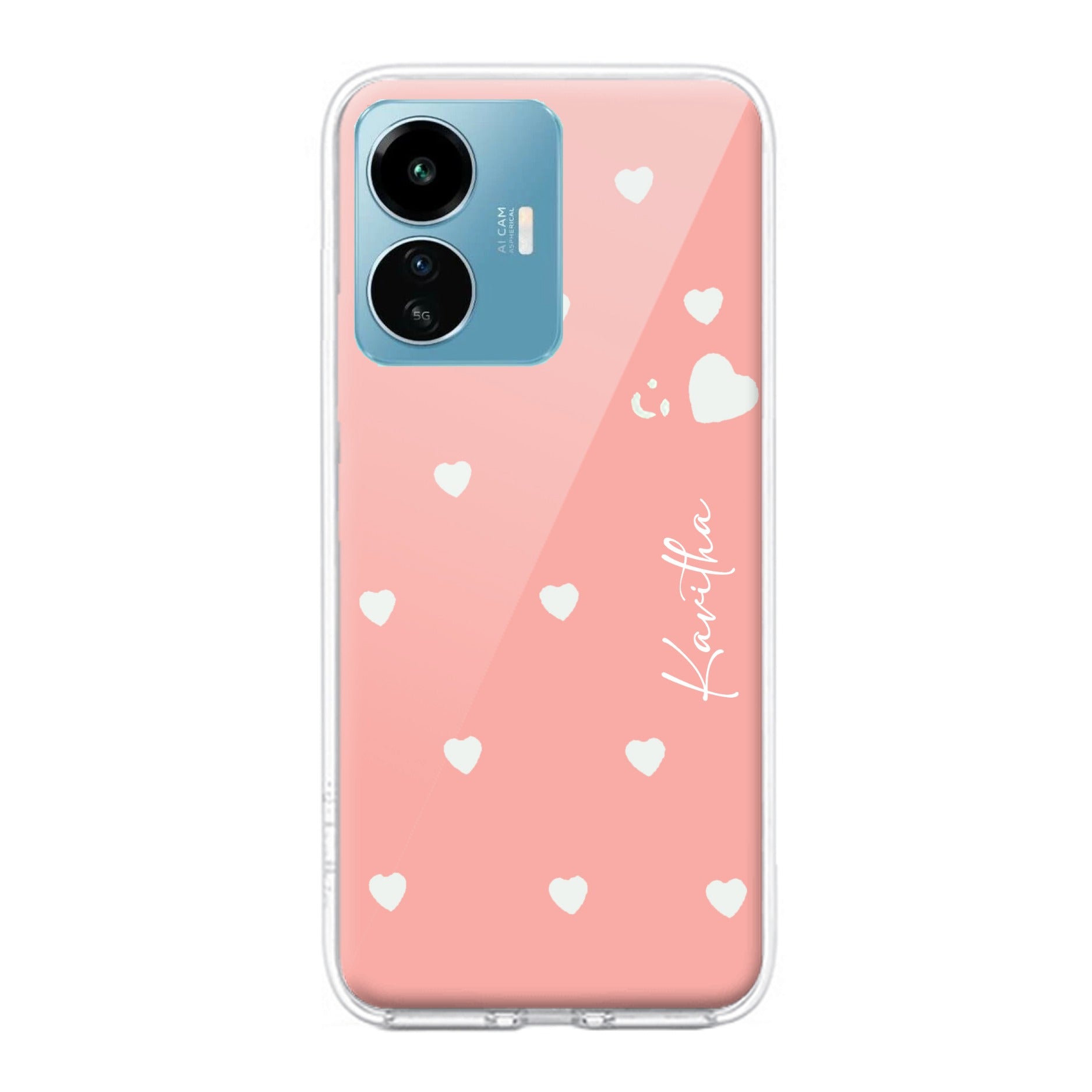 Be Loved Customize Transparent Silicon Case Peach For iQOO Z6 Lite 5G