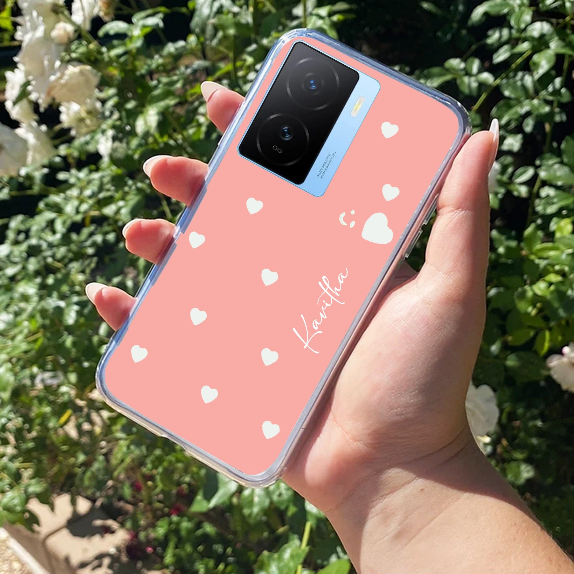 Be Loved Customize Transparent Silicon Case Peach For iQOO Z7s 5G