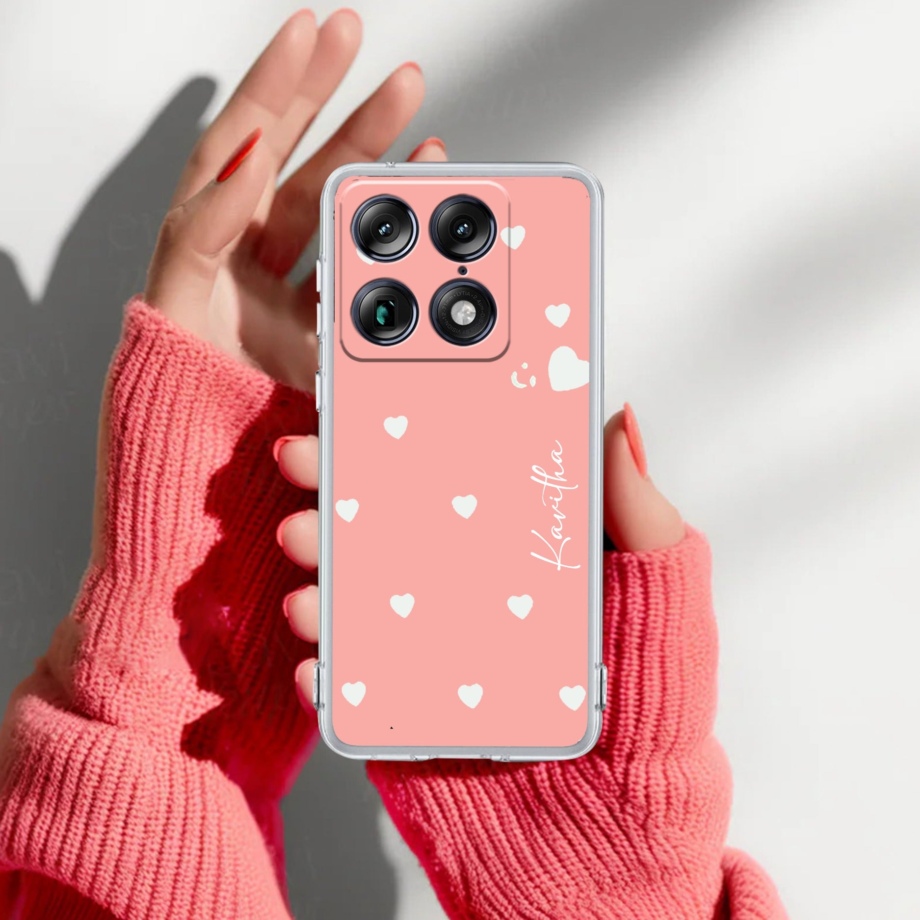 Be Loved Customize Transparent Silicon Case Peach For Motorola