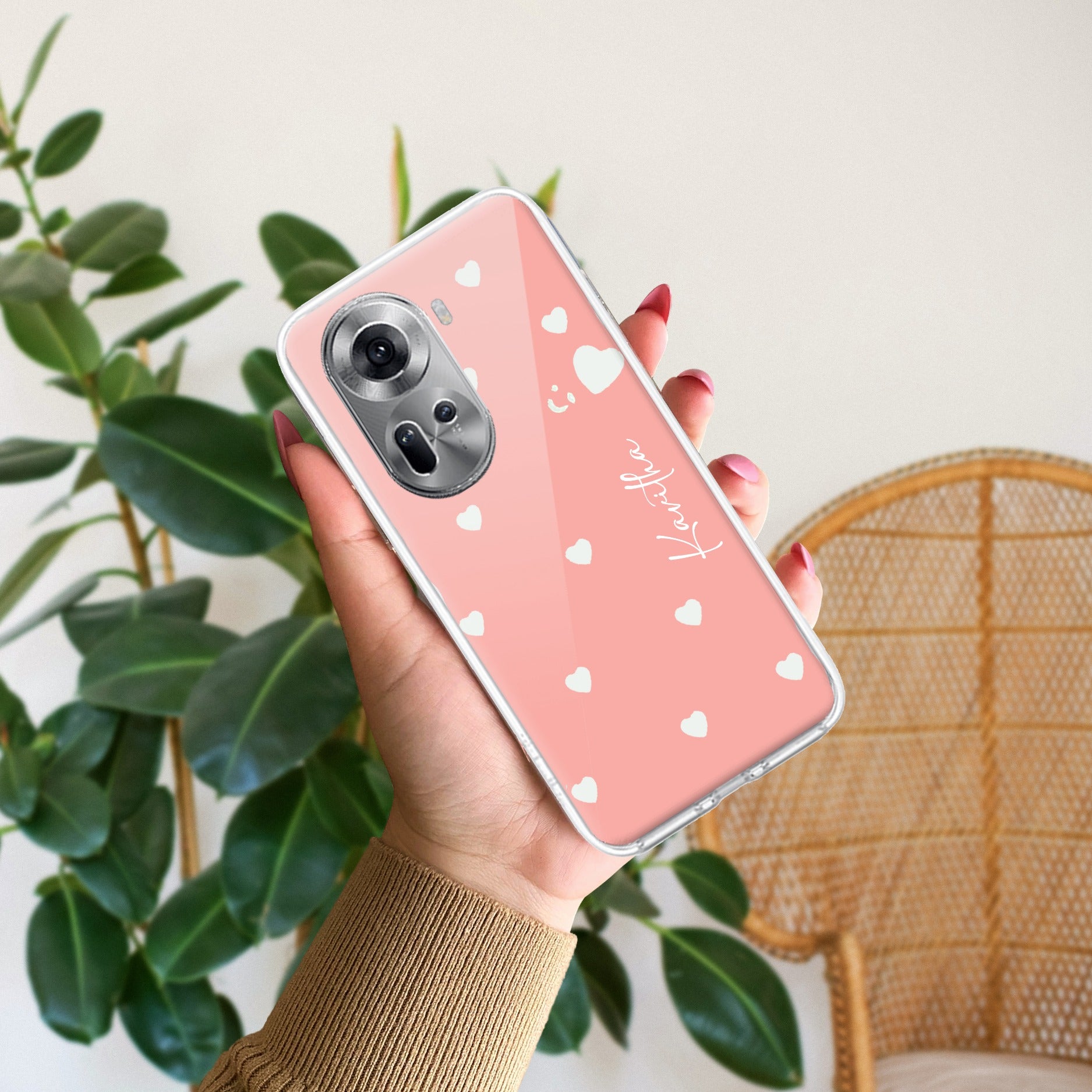 Be Loved Customize Anti Yellow Case Peach For Oppo Reno 11 5G