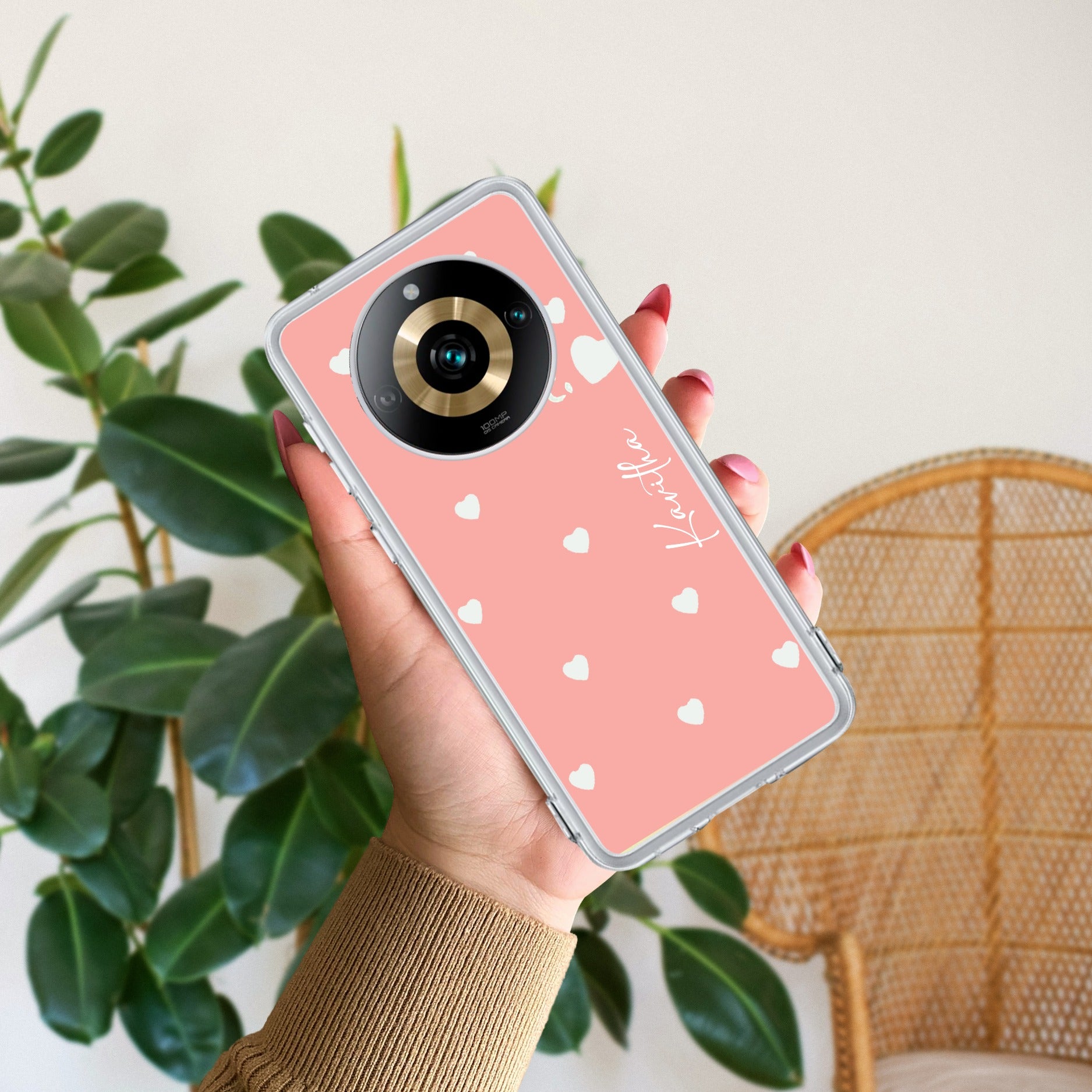 Be Loved Customize Transparent Silicon Case Peach For Realme 11 Pro Plus 5G