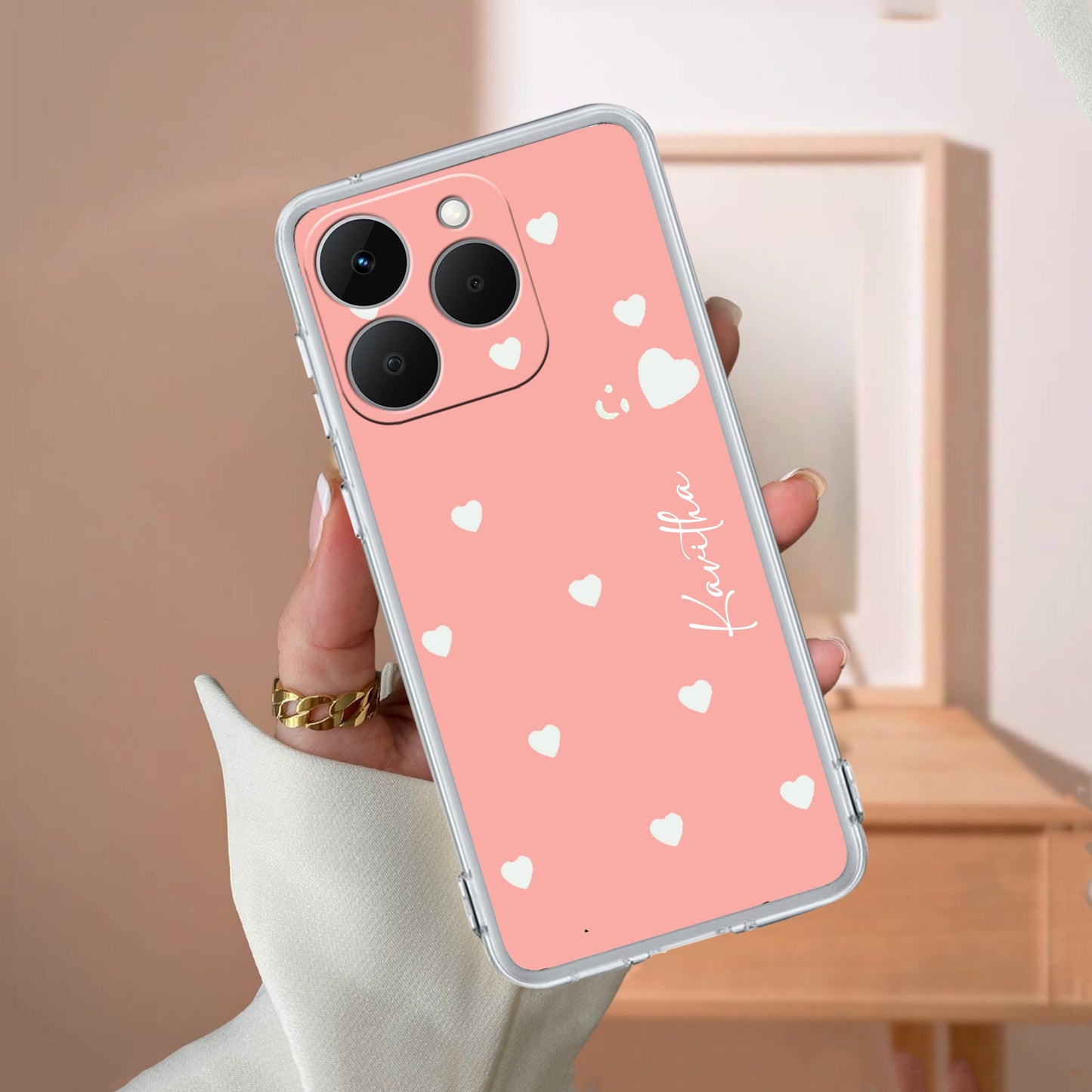 Be Loved Customize Transparent Silicon Case Peach For Realme/Narzo
