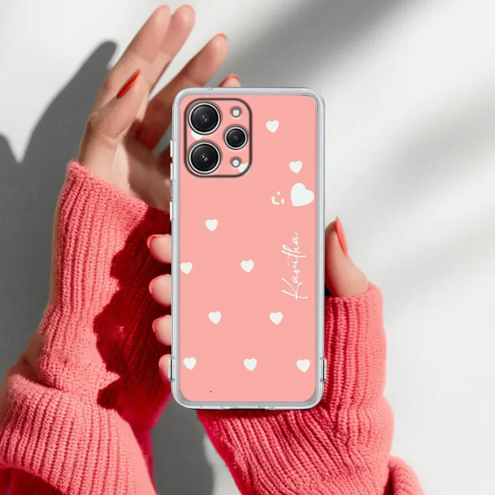 Be Loved Customize Transparent Silicon Case Peach For Redmi 12 4G