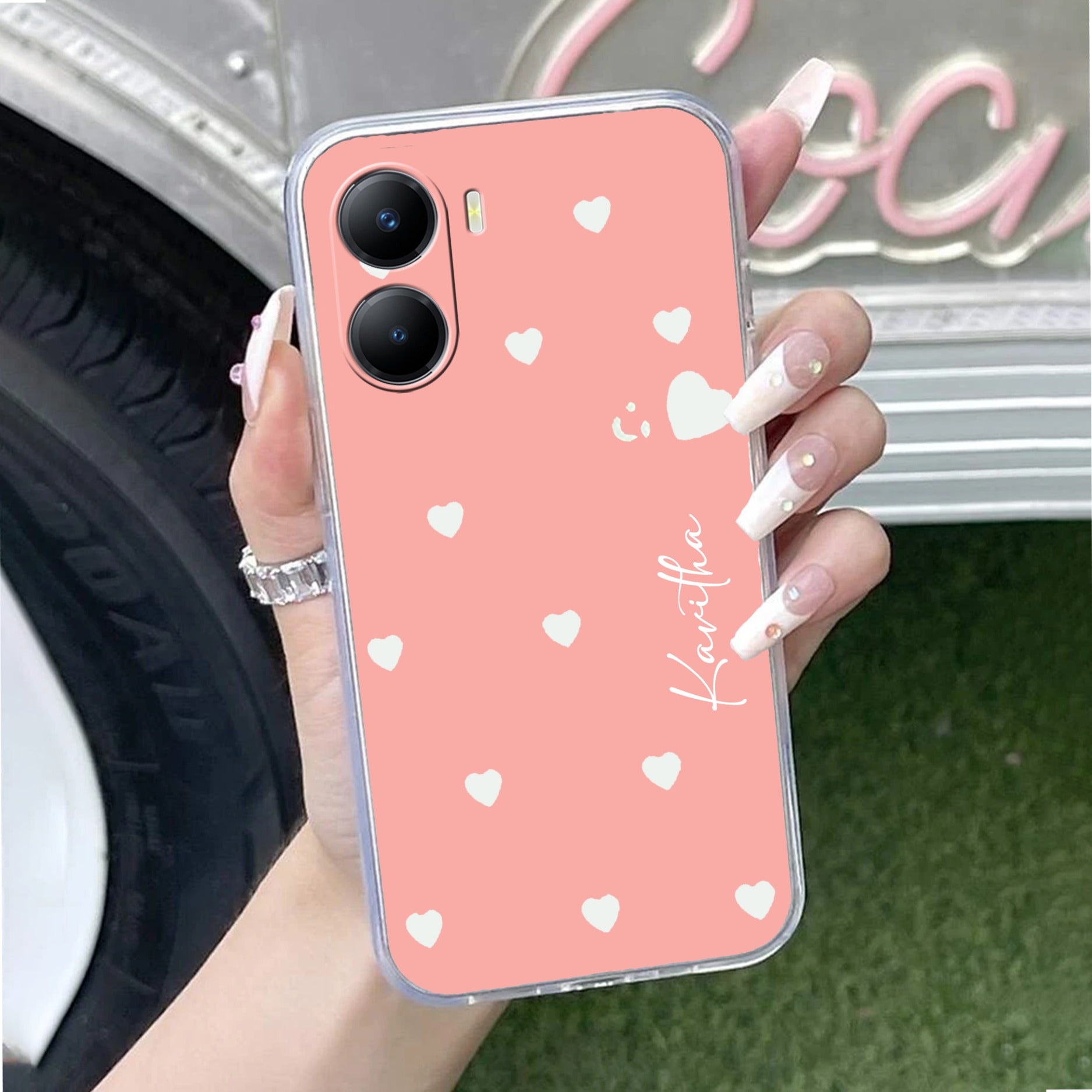 Be Loved Customize Transparent Silicon Case Peach For Vivo
