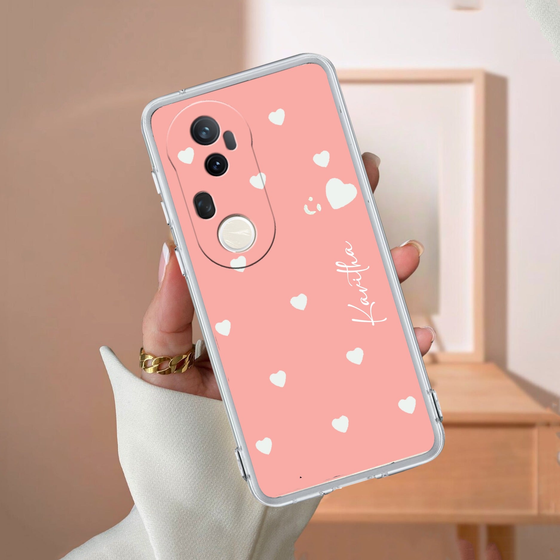 Be Loved Customize Transparent Silicon Case Peach For Vivo