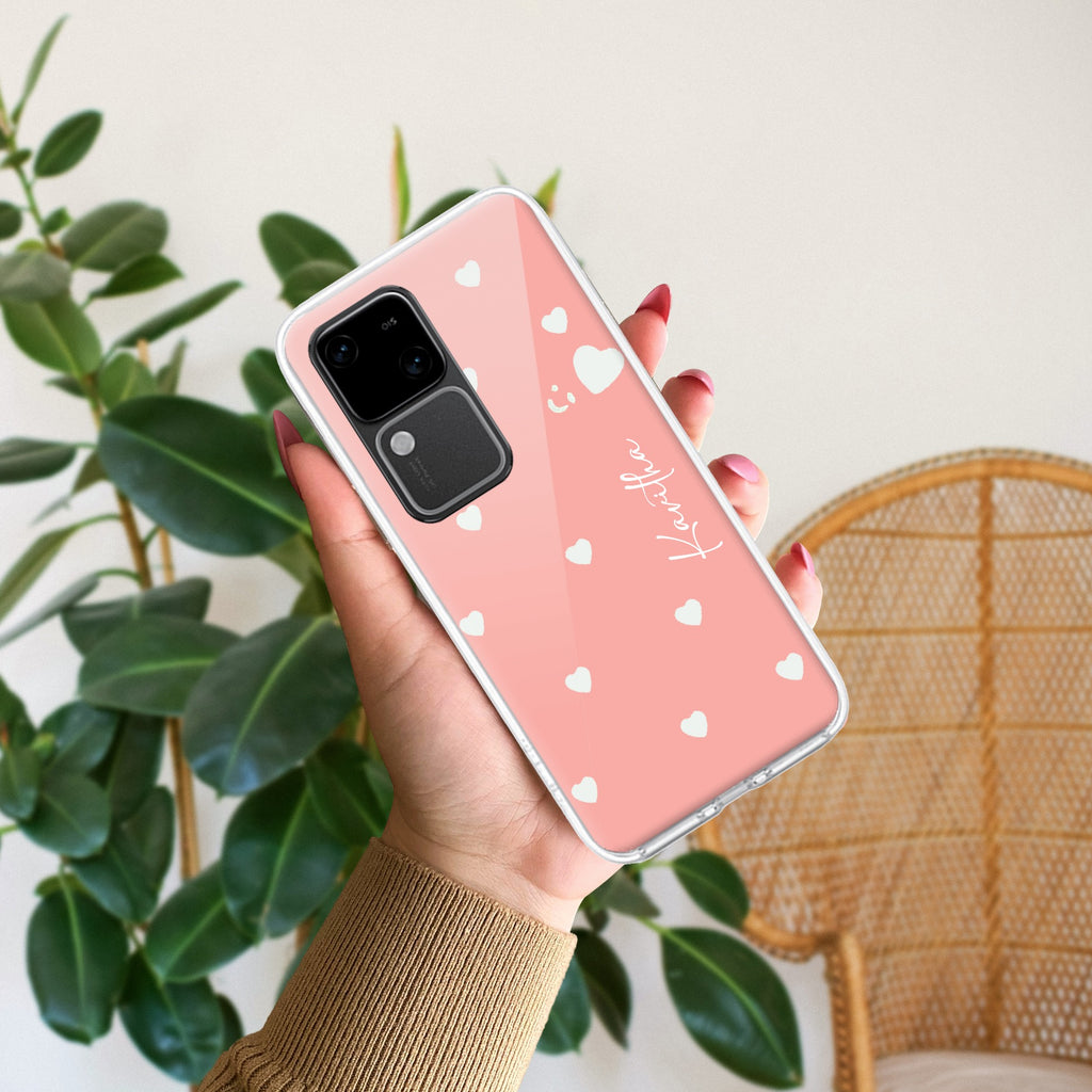 Be Loved Customize Transparent Silicon Case Peach For Vivo V30 5G