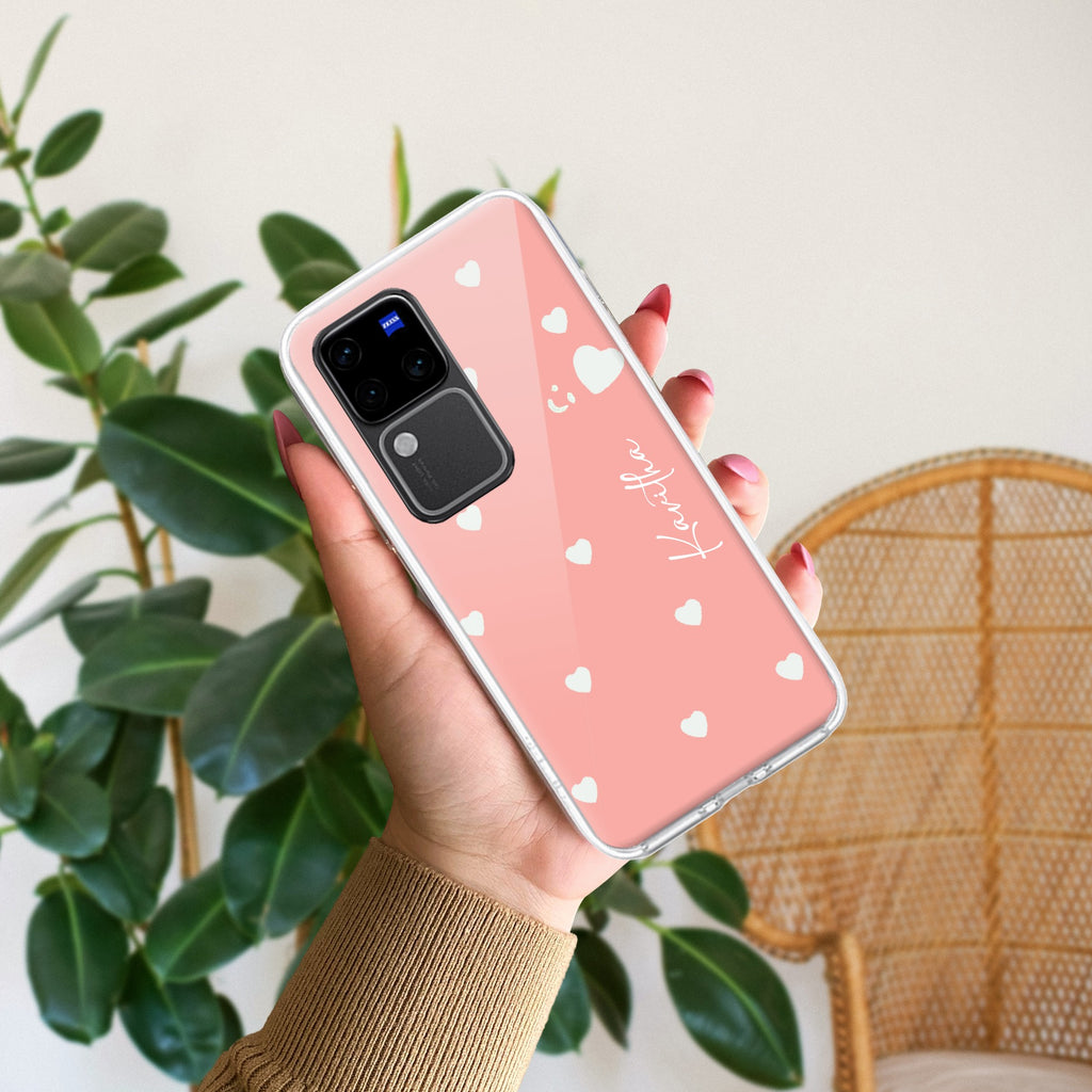 Be Loved Customize Transparent Silicon Case Peach For Vivo V30 Pro 5G