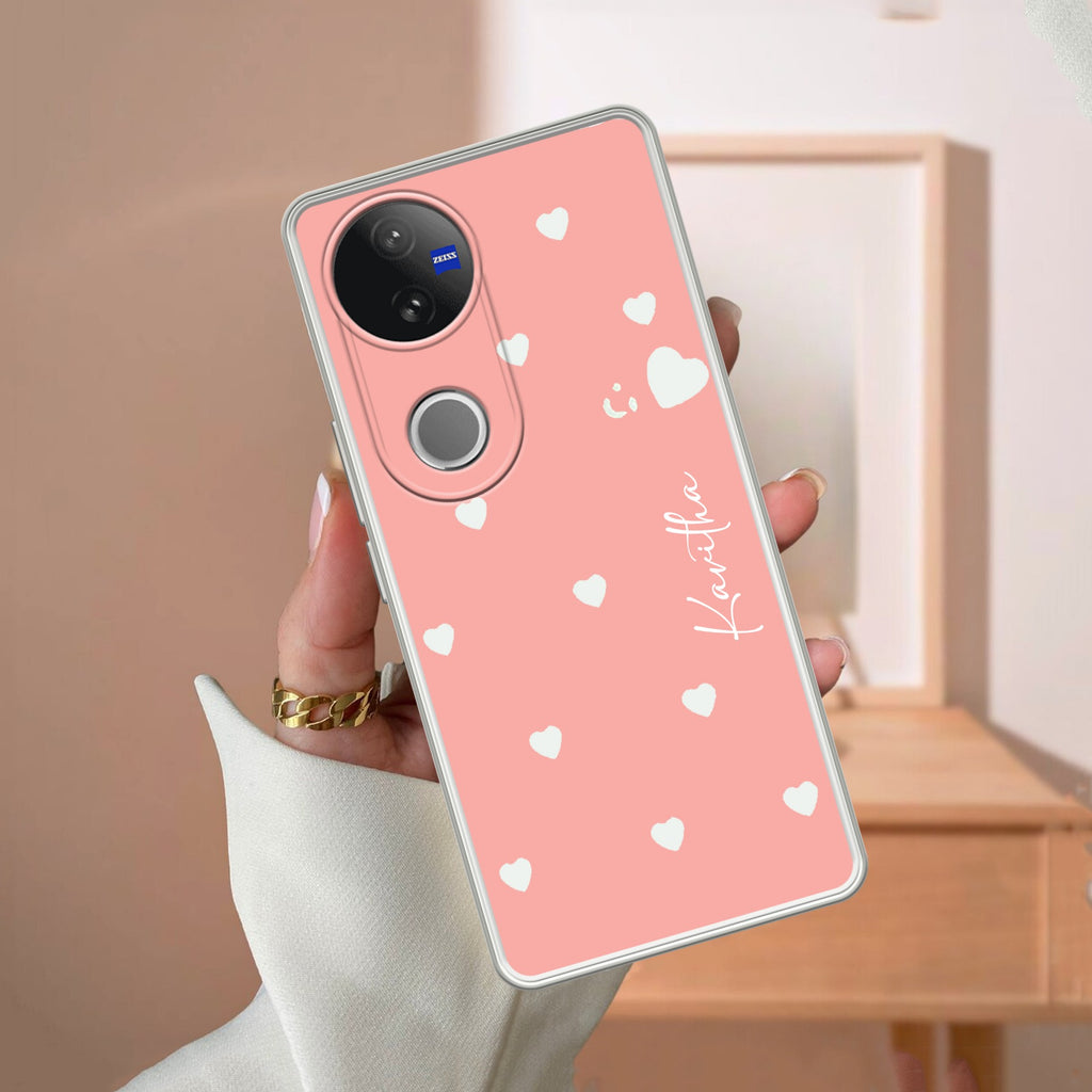 Be Loved Customize Transparent Silicon Case Peach For Vivo V50e 5G