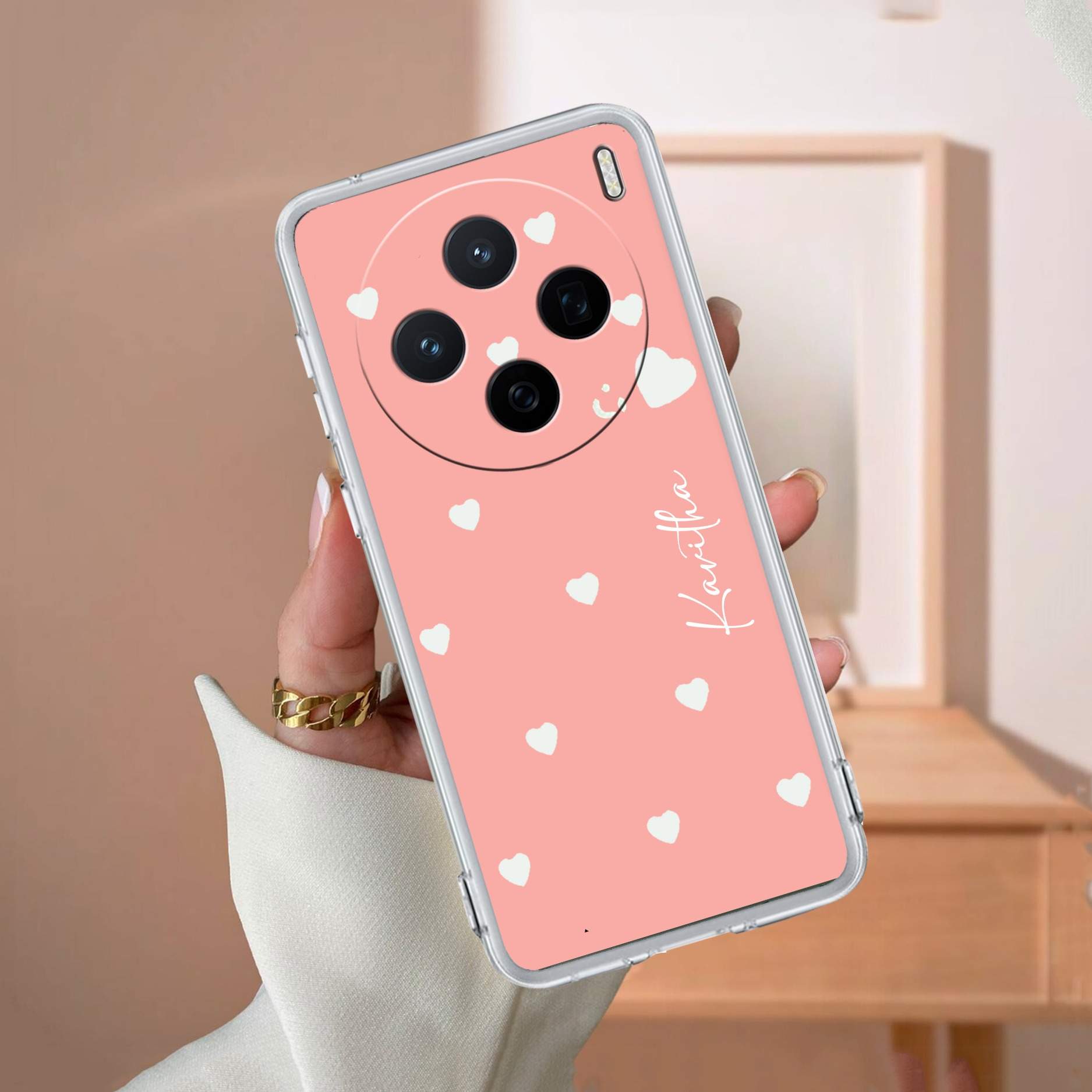 Be Loved Customize Transparent Silicon Case Peach For Vivo