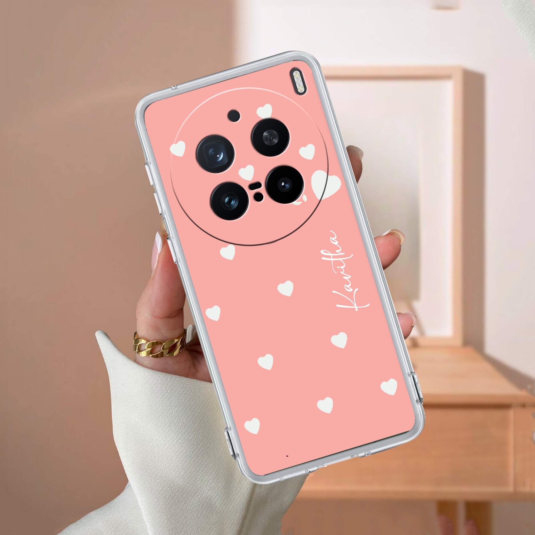 Be Loved Customize Transparent Silicon Case Peach For Vivo