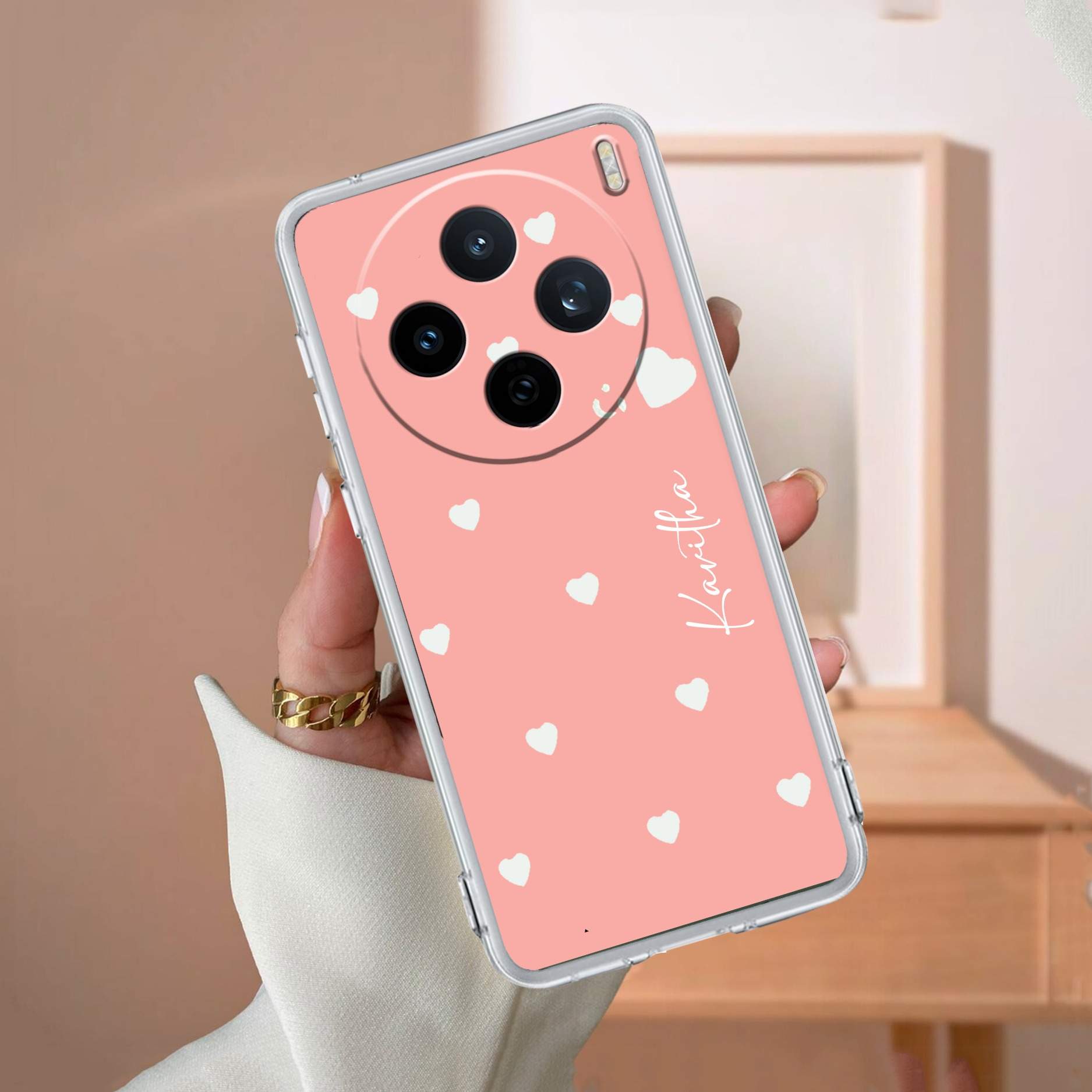 Be Loved Customize Transparent Silicon Case Peach For Vivo