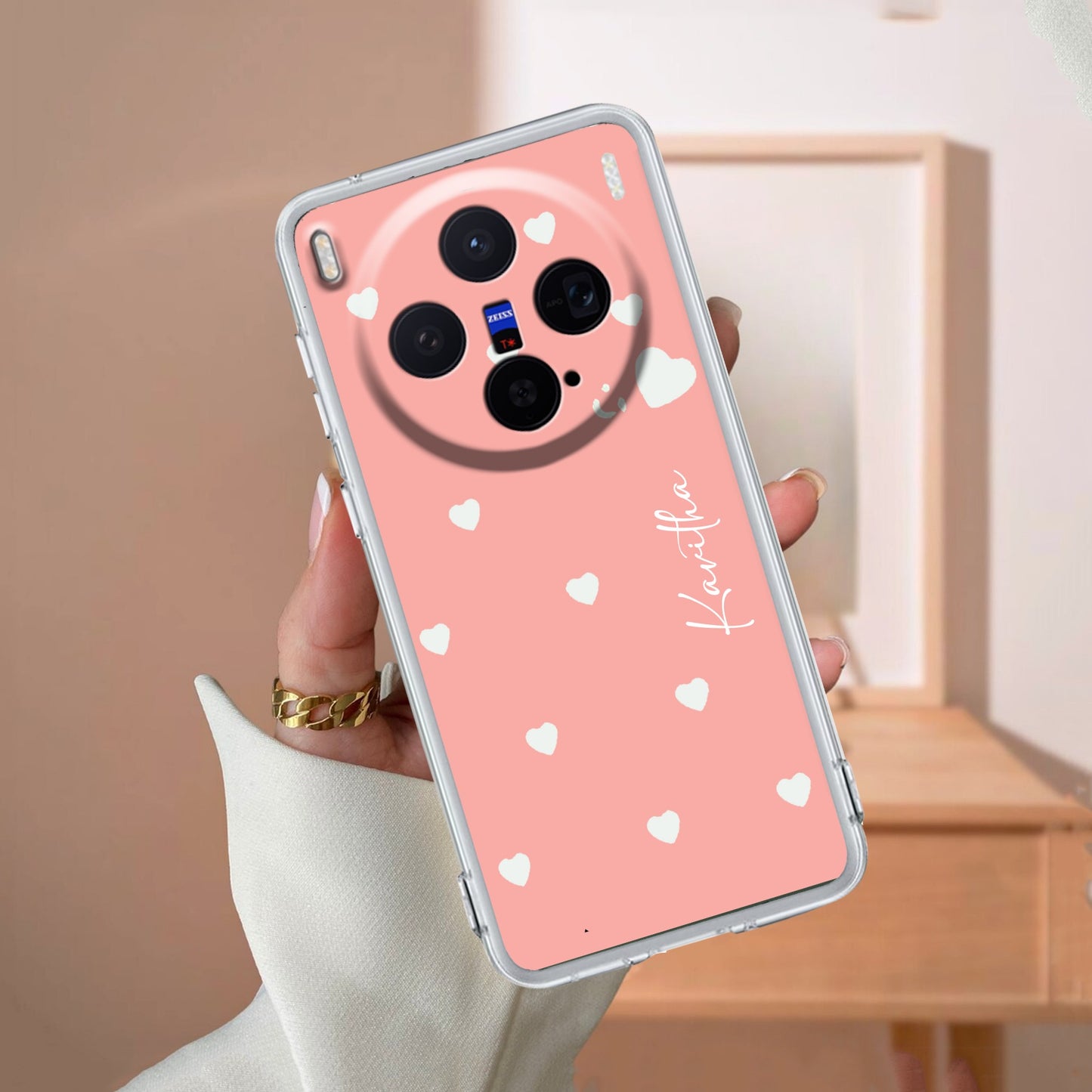 Be Loved Customize Transparent Silicon Case Peach For Vivo