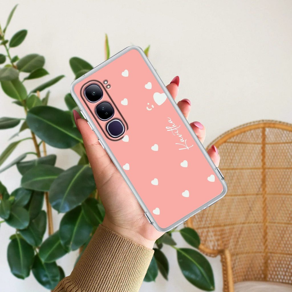 Be Loved Customize Transparent Silicon Case Peach For Vivo Y300 Plus 5G