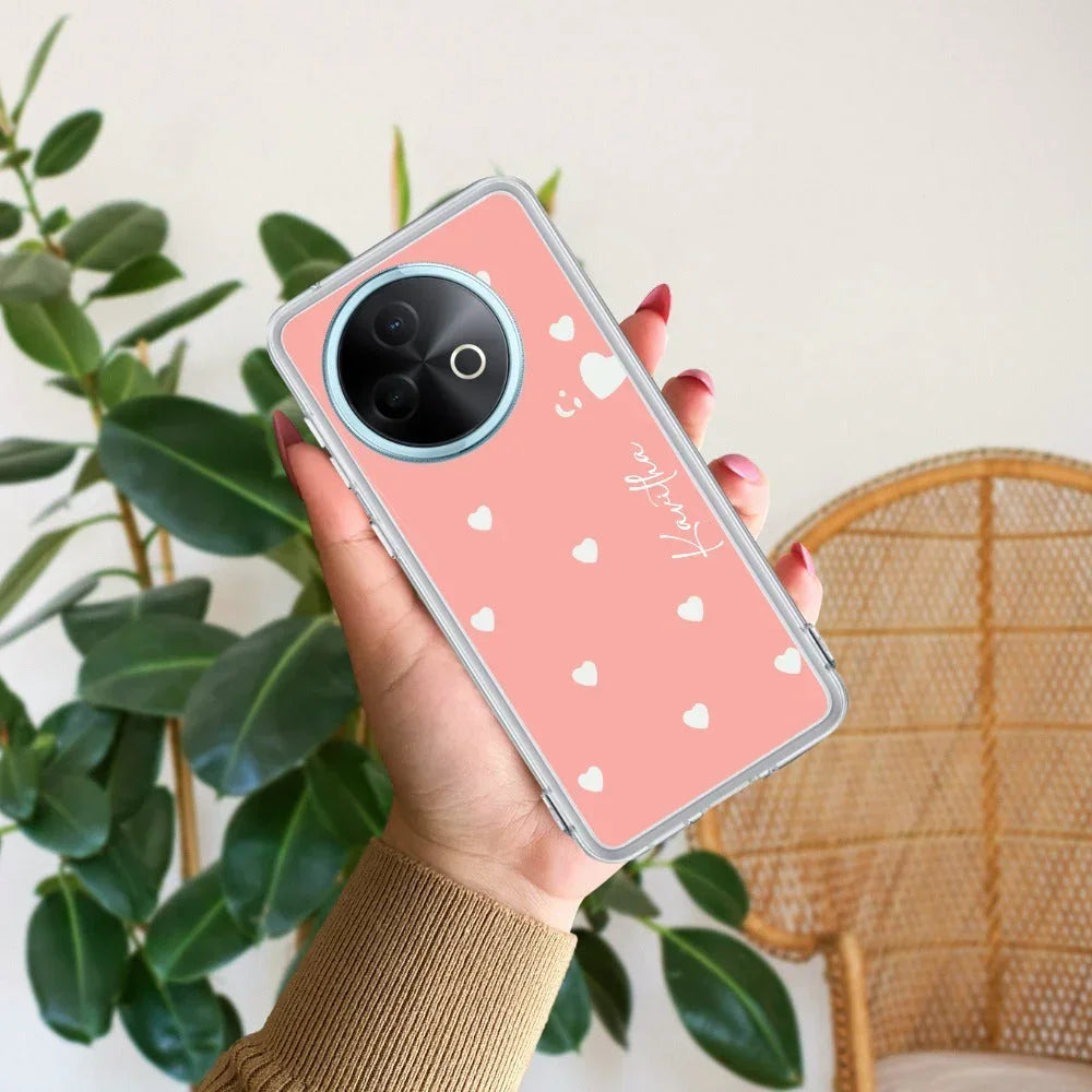 Be Loved Customize Transparent Silicon Case Peach For Vivo T3X 5G