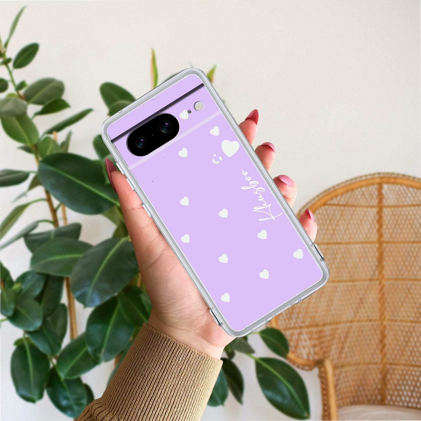 Be Loved Customize Transparent Silicon Case Purple For Google