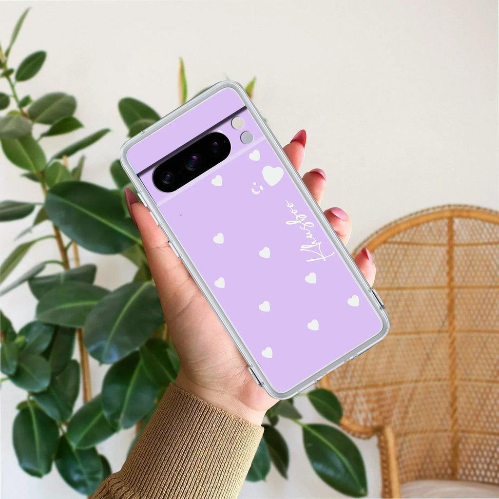 Be Loved Customize Anti Yellow Case Purple For Google Pixel 8 Pro 5G