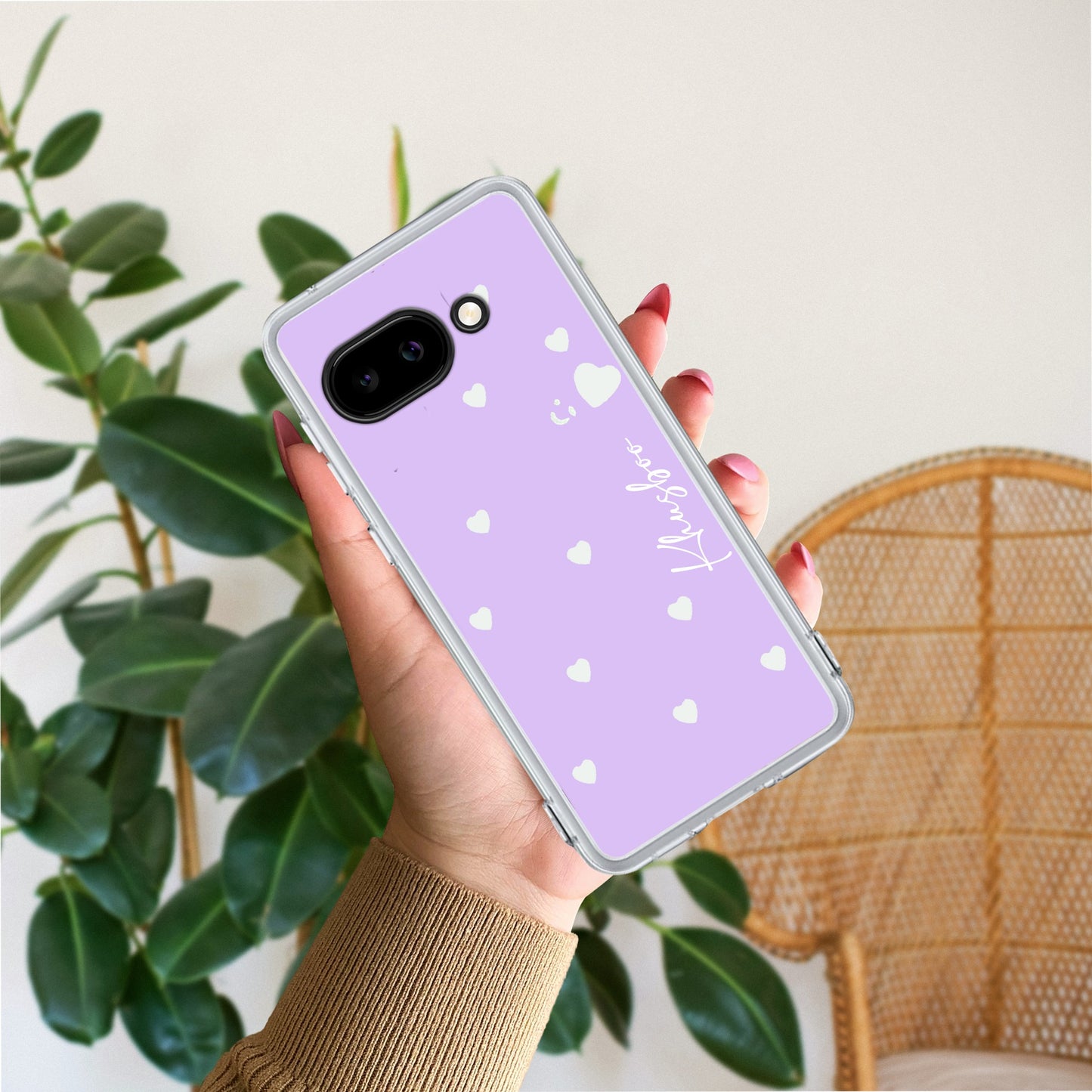 Be Loved Customize Transparent Silicon Case Purple For Google