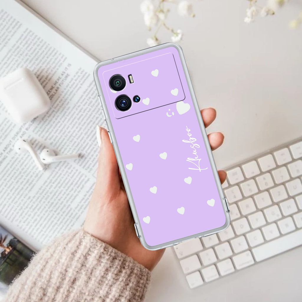 Be Loved Customize Transparent Silicon Case Purple For iQOO Neo 7 Pro 5G