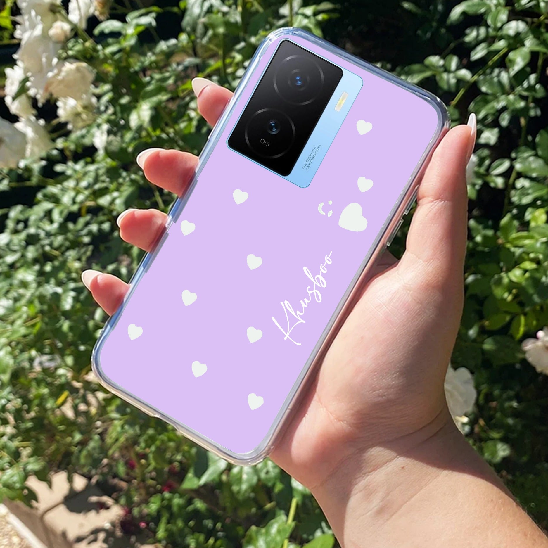 Be Loved Customize Transparent Silicon Case Purple For iQOO Z7s 5G