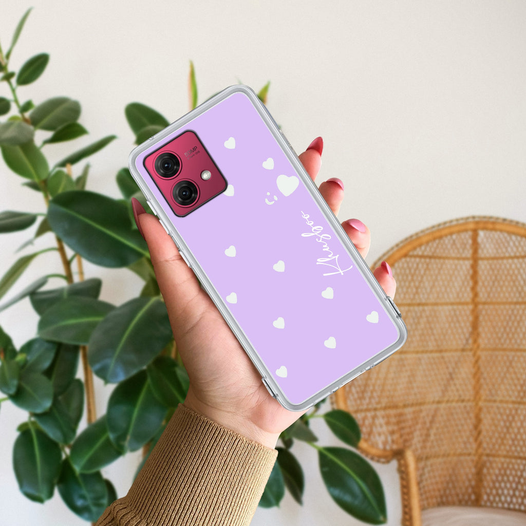 Be Loved Customize Anti Yellow Case Purple For Motorola G84 5G